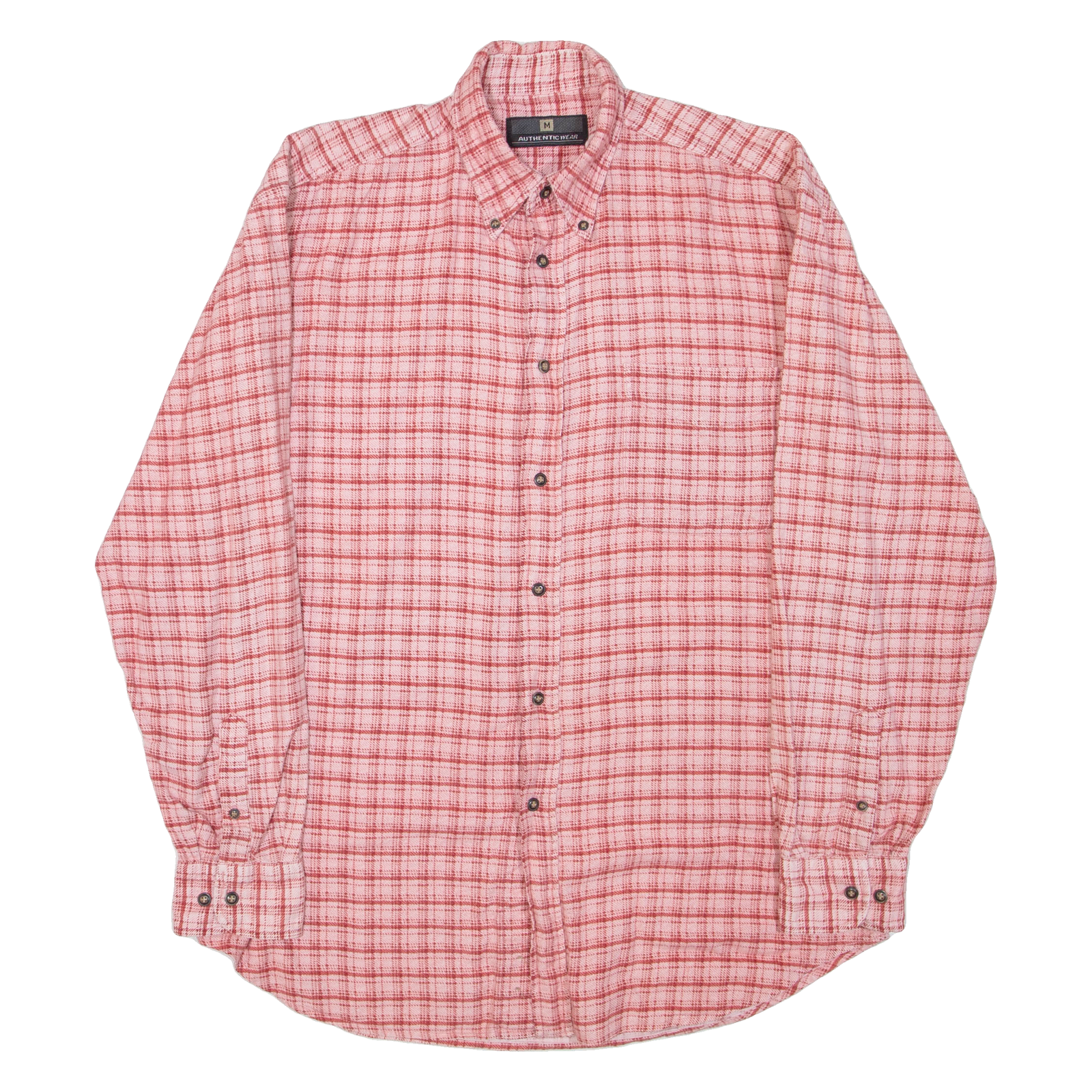 AUTHENTIC WEAR Mens Shirt Red Check Long Sleeve M Refurbished - N/A refurbished available on Cerqular