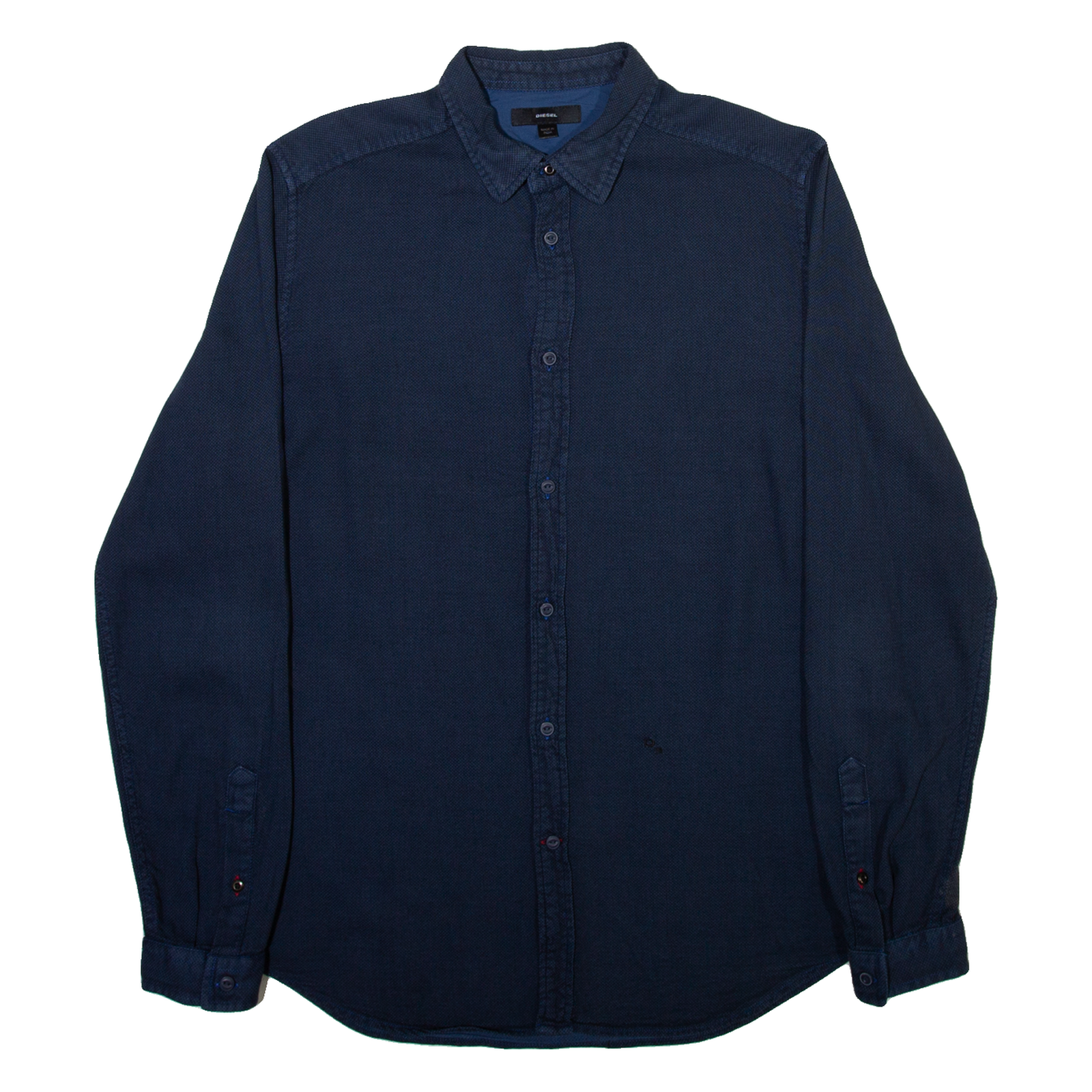 DIESEL Mens Plain Shirt Blue Long Sleeve M Refurbished - N/A refurbished available on Cerqular