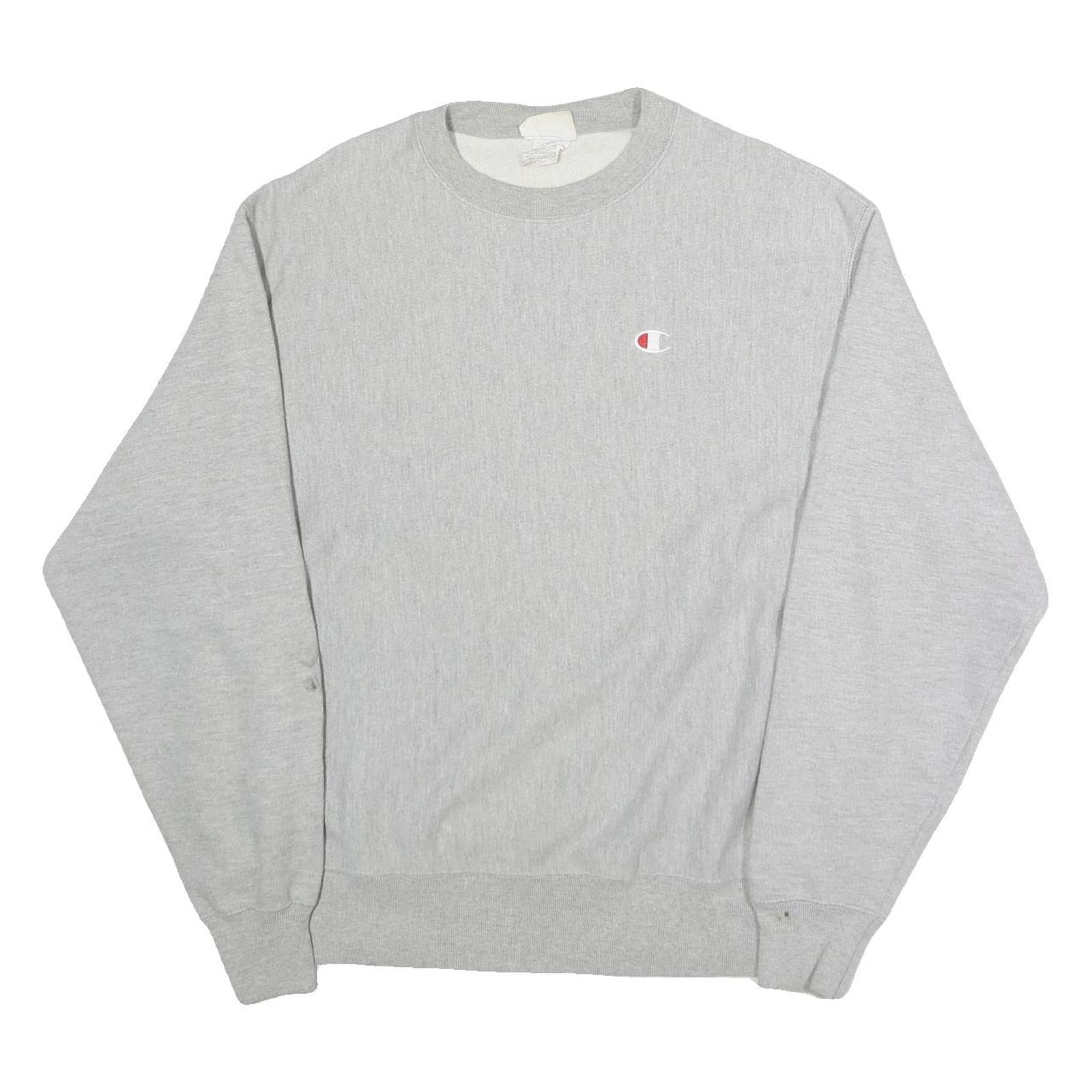 Buy CHAMPION Mens Grey Crew Neck L Sweatshirt Cotton Blend Pullover Logo Embroidered Refurbished - $29.89 CHAMPION Mens Grey Crew Neck L Sweatshirt Cotton Blend Pullover Logo Embroidered Refurbished - N/A refurbished available on Cerqular