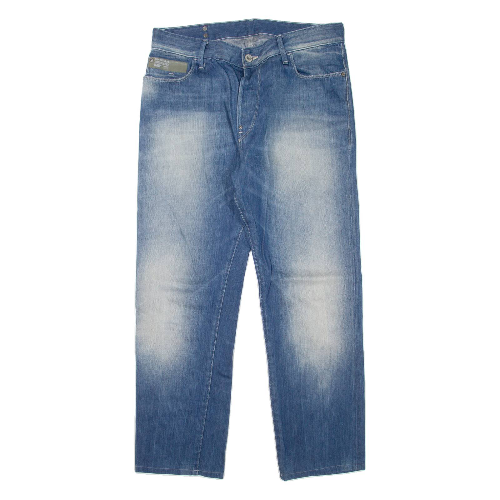 G-STAR RAW Mens Jeans Blue Regular Straight Stone Wash W33 L27 Refurbished - N/A refurbished available on Cerqular