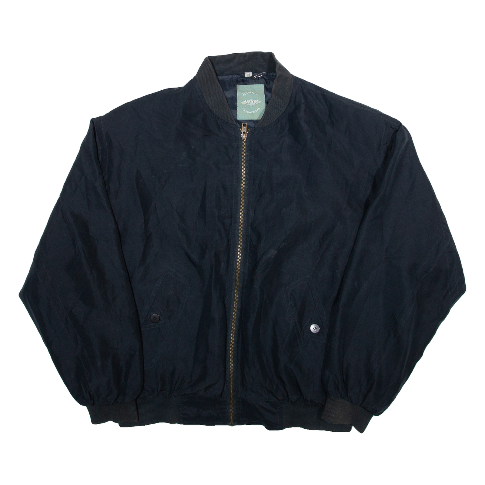 AUTHENTIC CASUAL WEAR Mens Bomber Jacket Black L Refurbished - N/A refurbished available on Cerqular
