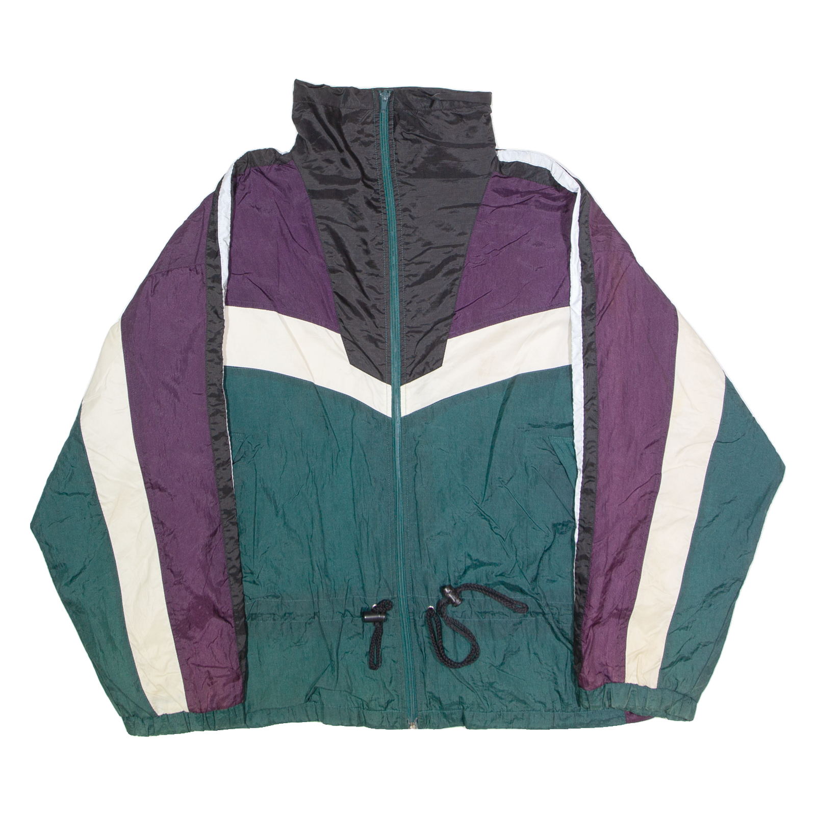 ENERGY ZONE Womens Windbreaker Jacket Green Nylon 90s Colourblock L Refurbished - N/A refurbished available on Cerqular