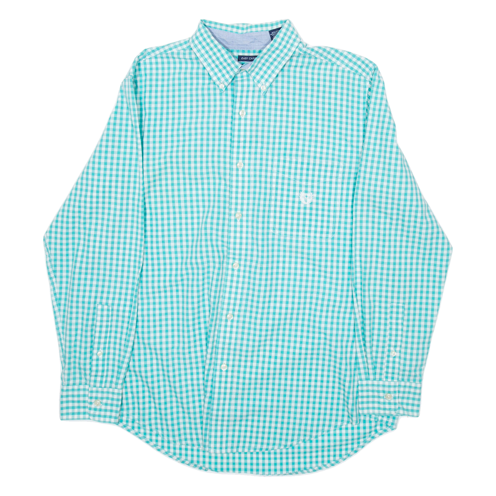 CHAPS Mens Shirt Blue Gingham Long Sleeve M Refurbished - N/A refurbished available on Cerqular