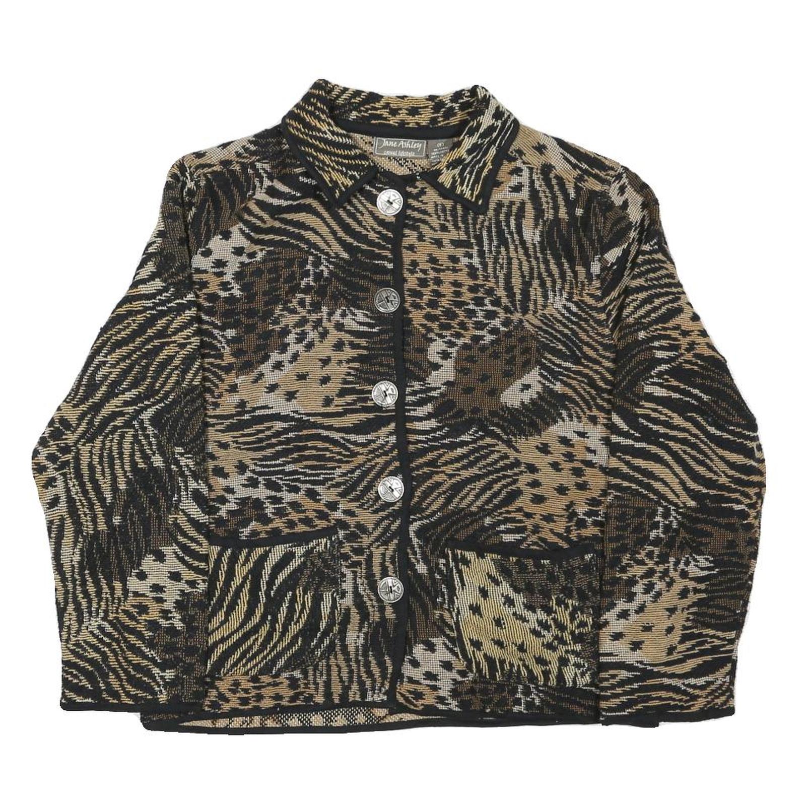 Buy JANE ASHLEY Womens Black & Beige Animal Print Button Jacket S Cotton Blend Refurbished - $37.69 JANE ASHLEY Womens Black & Beige Animal Print Button Jacket S Cotton Blend Refurbished - N/A refurbished available on Cerqular