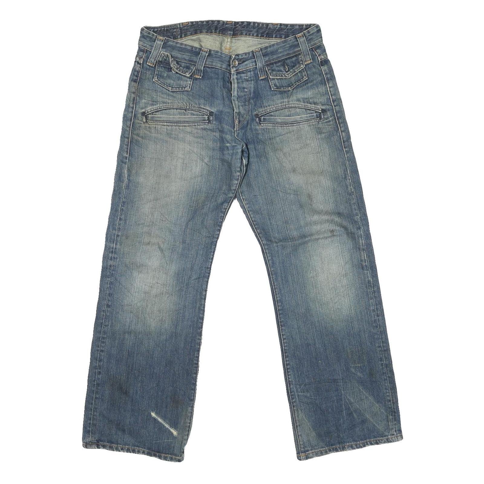 G-STAR Mens Jeans Blue Regular Straight Denim Medium W32 L31 Cotton Blend Zip Refurbished - N/A refurbished available on Cerqular