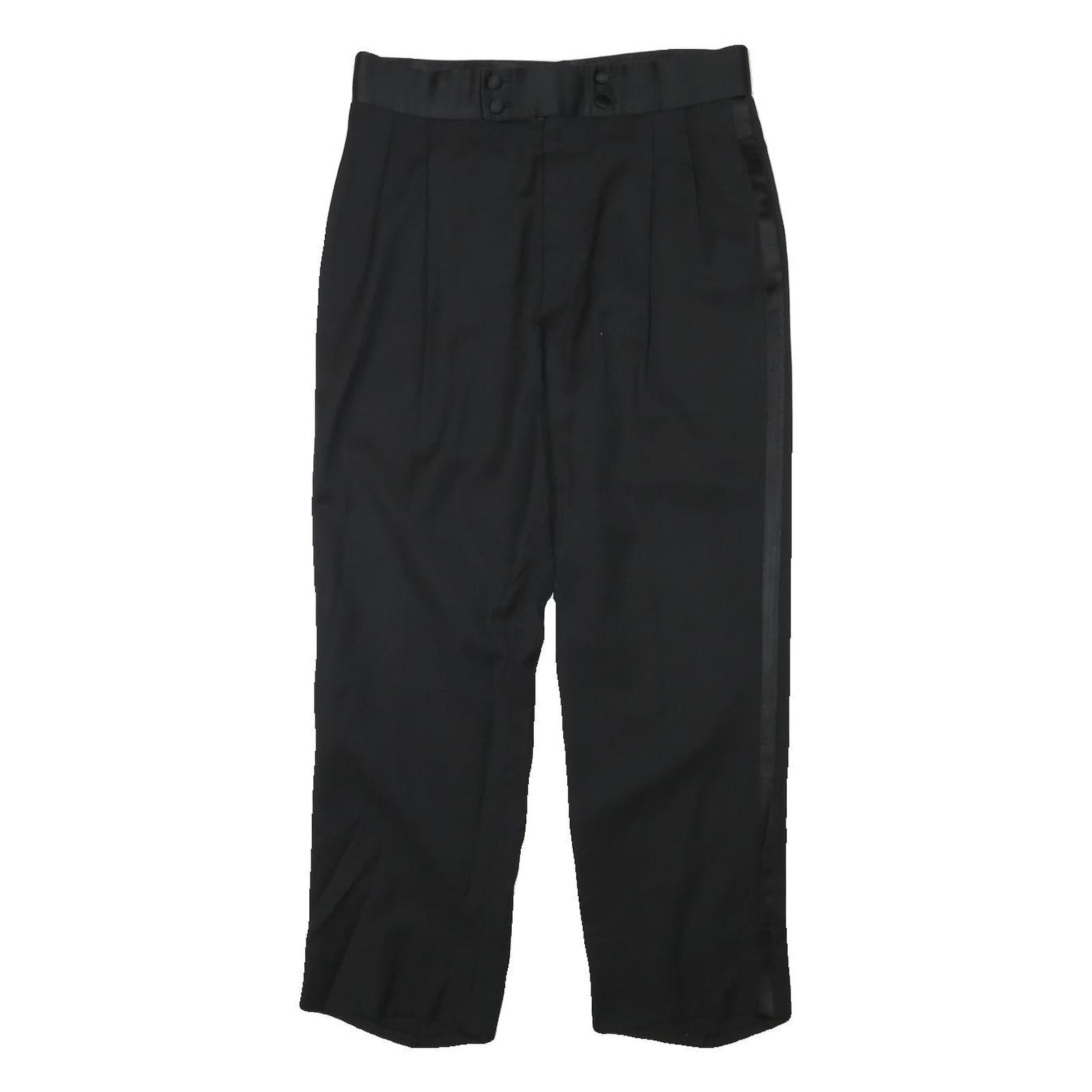 Womens Black Regular Fit Straight Leg Trousers W30 L25 Polyester Blend Zip Refurbished - N/A refurbished available on Cerqular