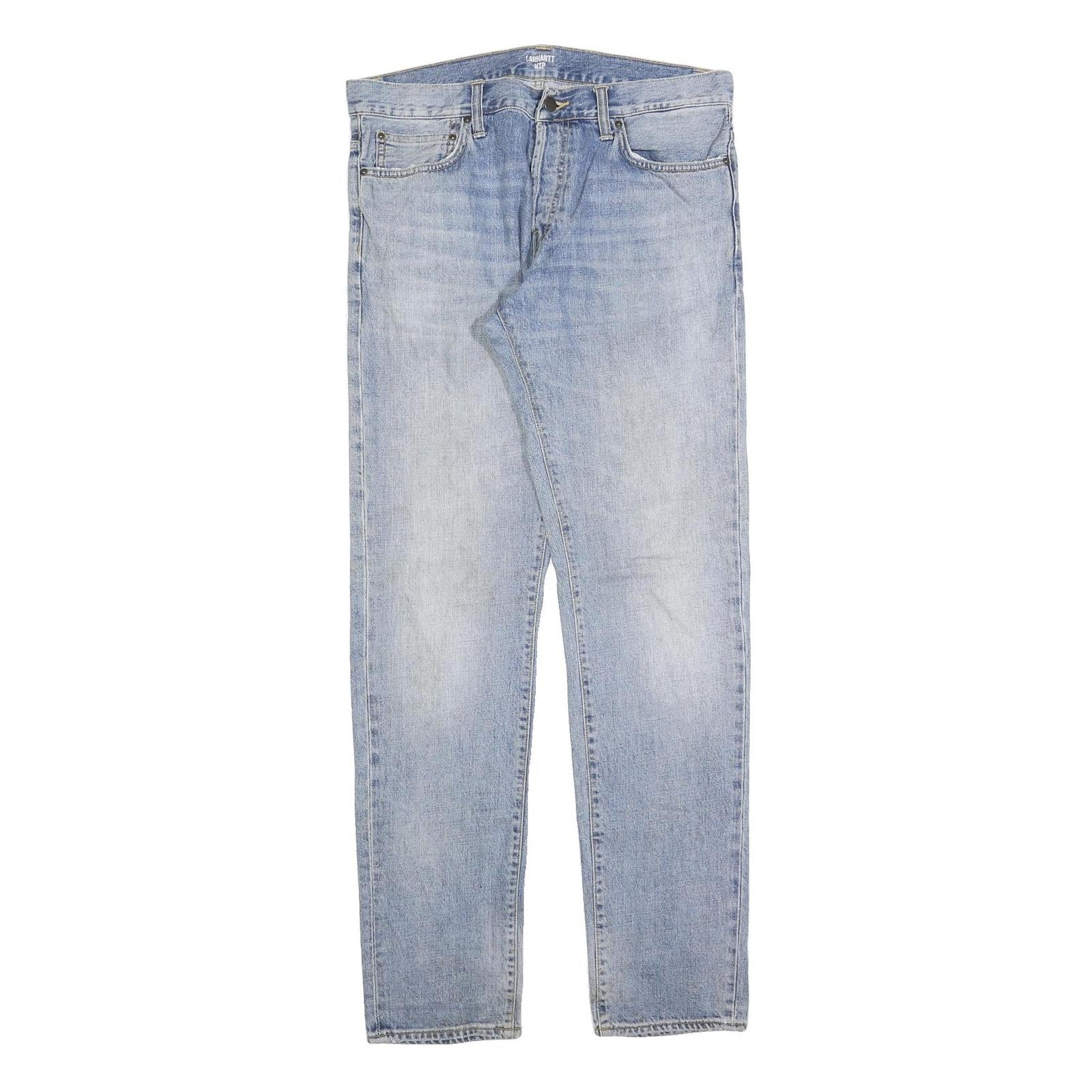 CARHARTT Mens Jeans Blue Slim Straight Denim Light W33 L34 Workwear Casual Refurbished - N/A refurbished available on Cerqular