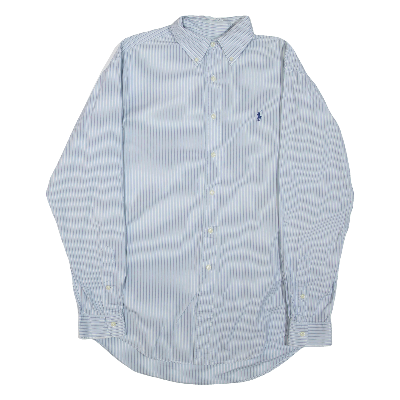 POLO RALPH LAUREN Yarmouth Mens Shirt Blue Striped Long Sleeve L Refurbished - N/A refurbished available on Cerqular