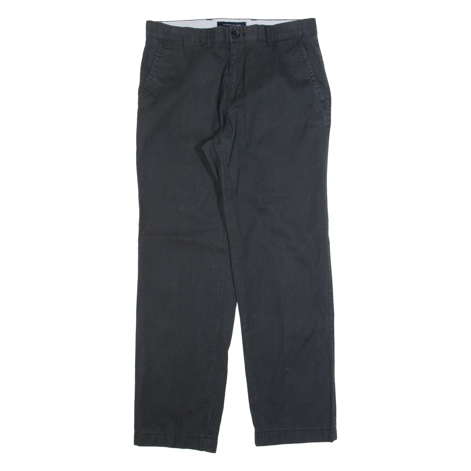 TOMMY HILFIGER Chino Mens Trousers Black Regular Straight W30 L30 Refurbished - N/A refurbished available on Cerqular
