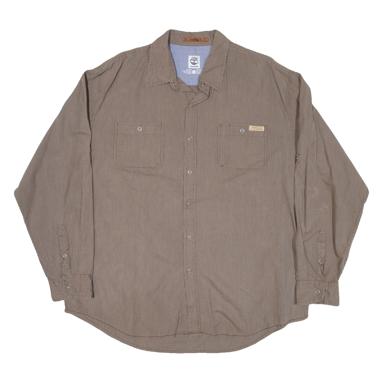TIMBERLAND Mens Shirt Brown Striped Long Sleeve XL Refurbished - N/A refurbished available on Cerqular