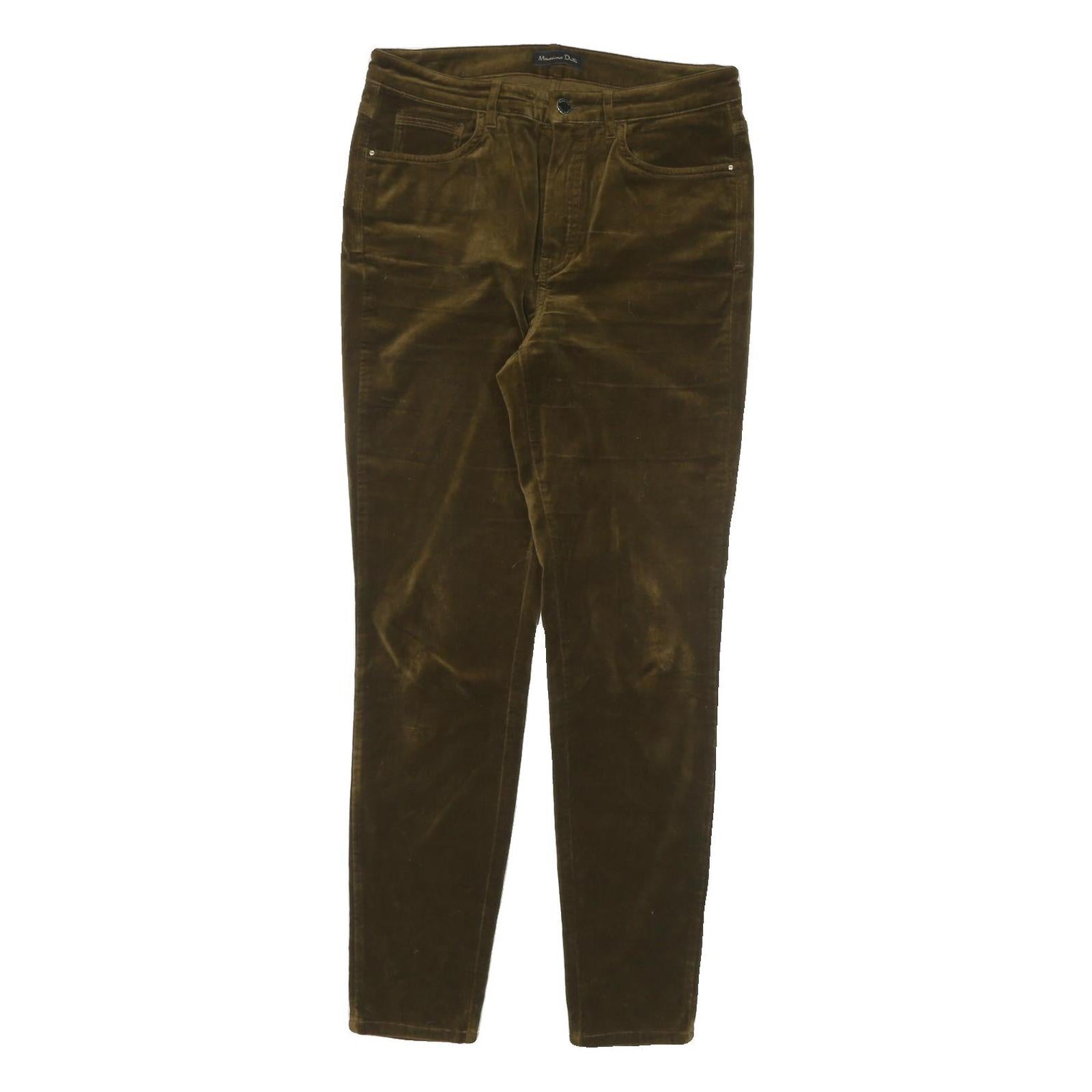 MASSIMO DUTTI Womens Cotton Blend Khaki Slim Skinny Trousers W28 L28 Stylish Refurbished - N/A refurbished available on Cerqular