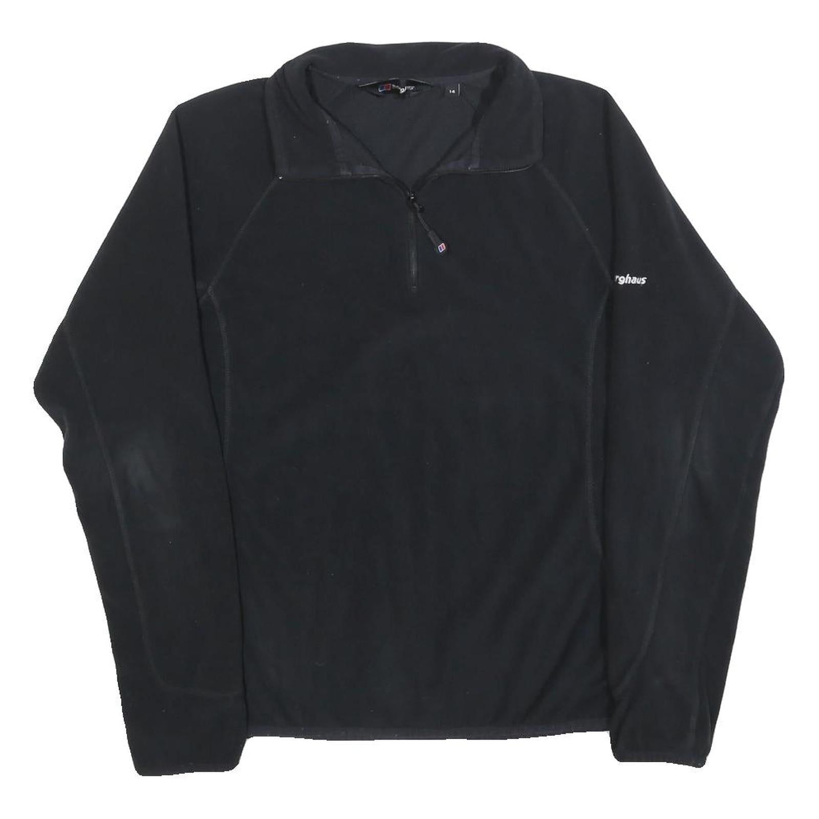 BERGHAUS Womens Black Plain Polyester Jumper 1/4 Zip Regular UK 14 Outdoor Refurbished - N/A refurbished available on Cerqular