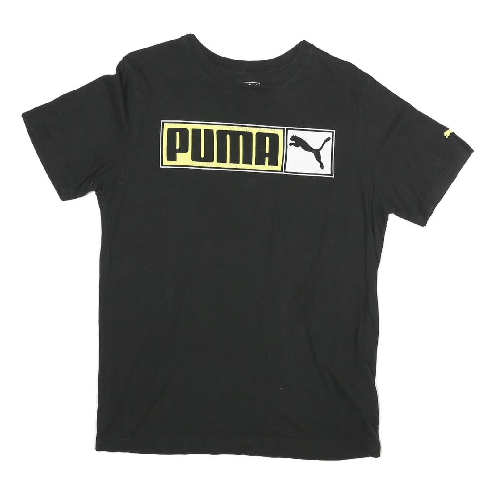 PUMA Mens Black Cotton Graphic T-Shirt S Short Sleeve Crew Neck Logo Print Refurbished - N/A refurbished available on Cerqular