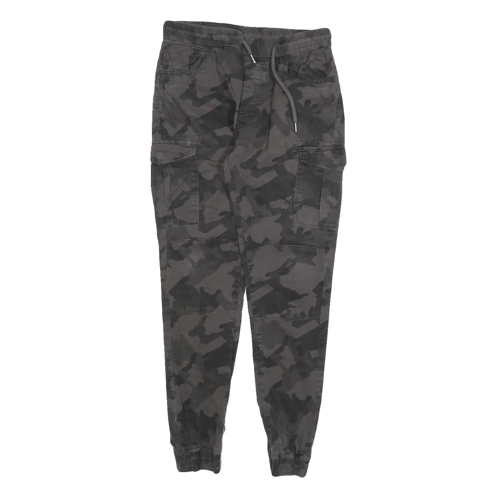FSBN Womens Cotton Blend Black Camouflage Slim Tapered Trousers W28 L28 Refurbished - N/A refurbished available on Cerqular