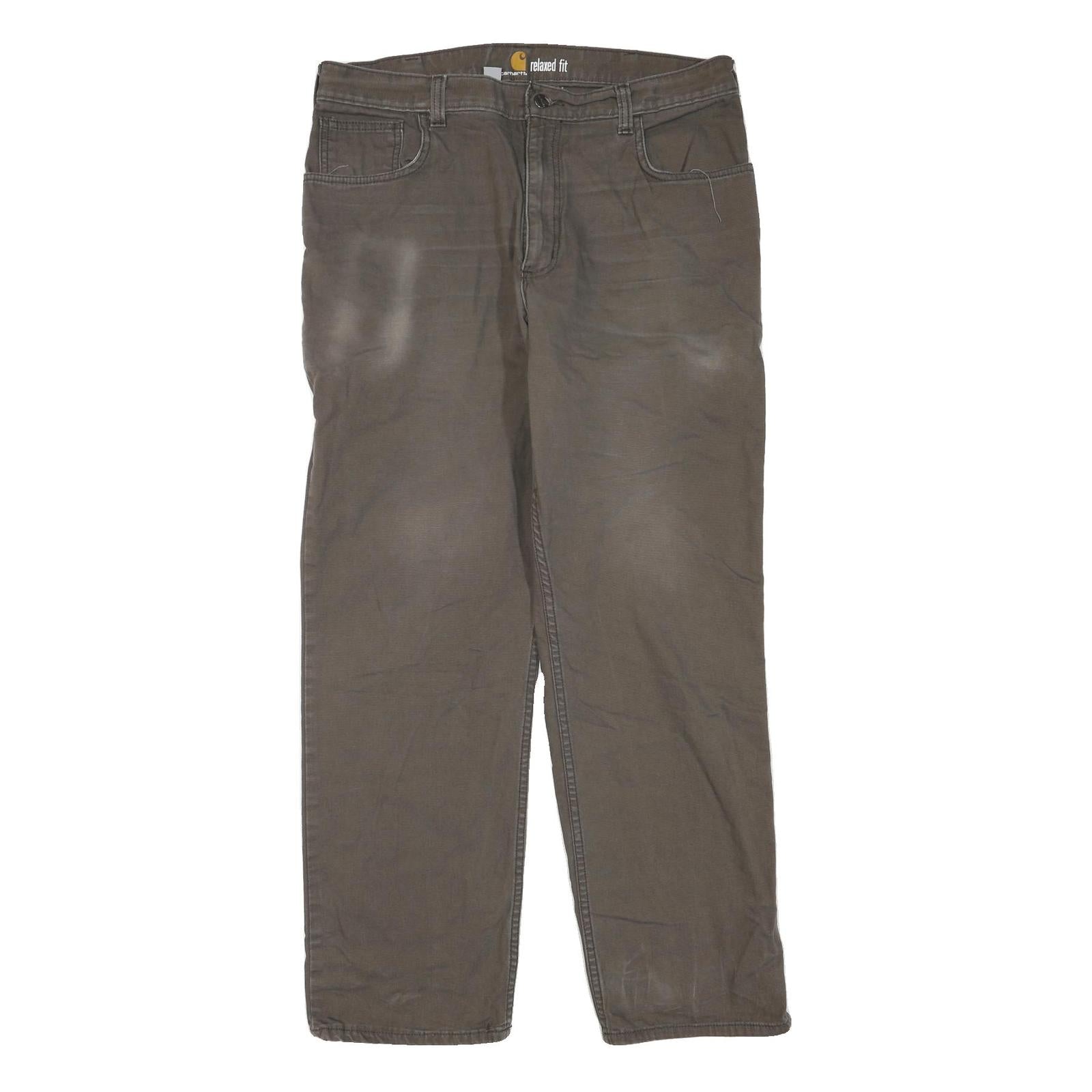 CARHARTT Mens Jeans Brown Regular Straight Denim Medium W36 L32 Relaxed Fit Zip Refurbished - N/A refurbished available on Cerqular