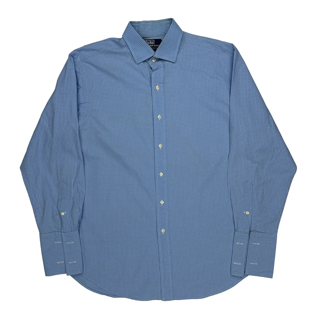 Polo By Ralph Lauren Checked Shirt - Large Blue Cotton Refurbished - Thrifted (note: this is a term often used to describe second- refurbished available on Cerqular