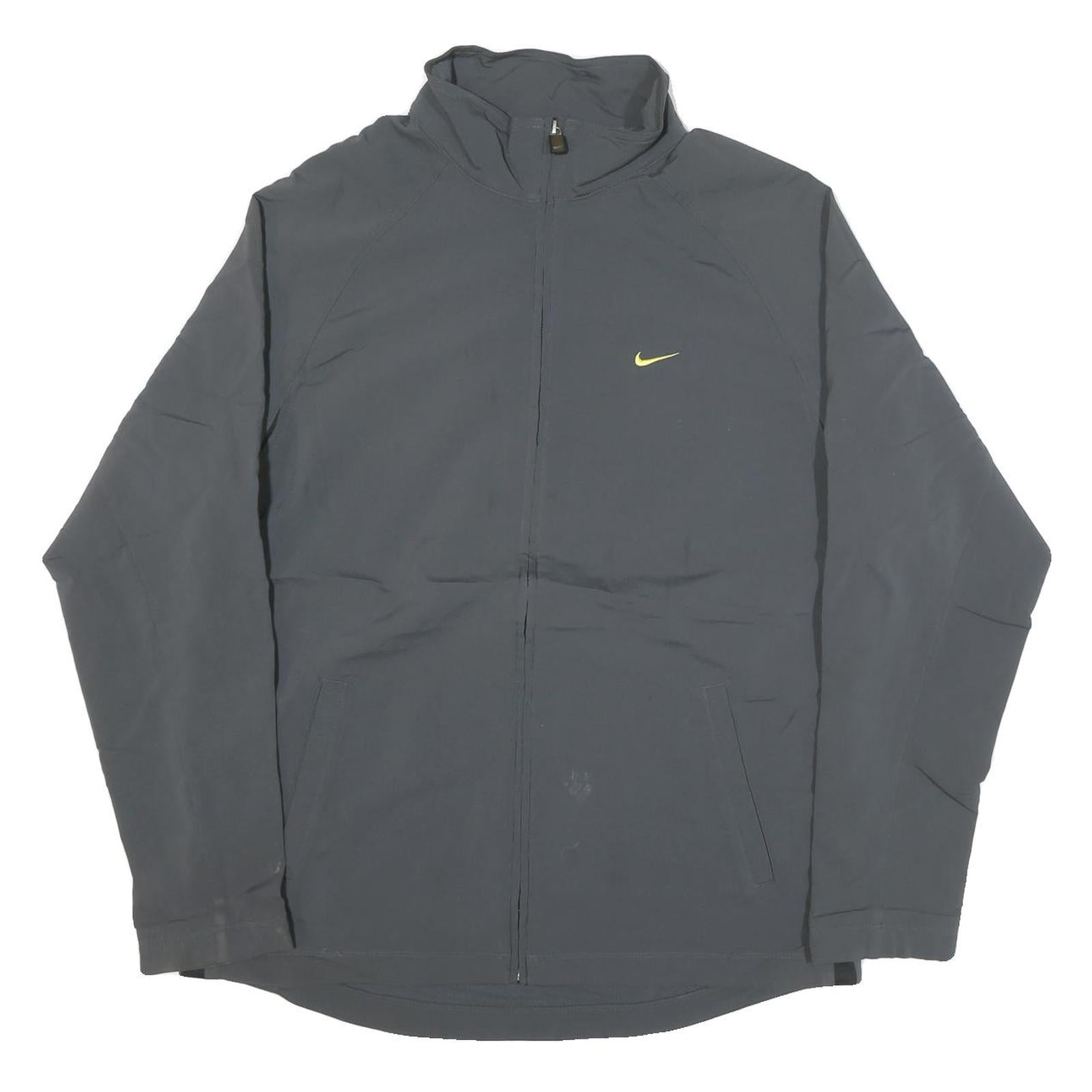 NIKE Mens Grey Jacket L Polyester Blend Zip Plain Lightweight Sportswear Refurbished - N/A refurbished available on Cerqular