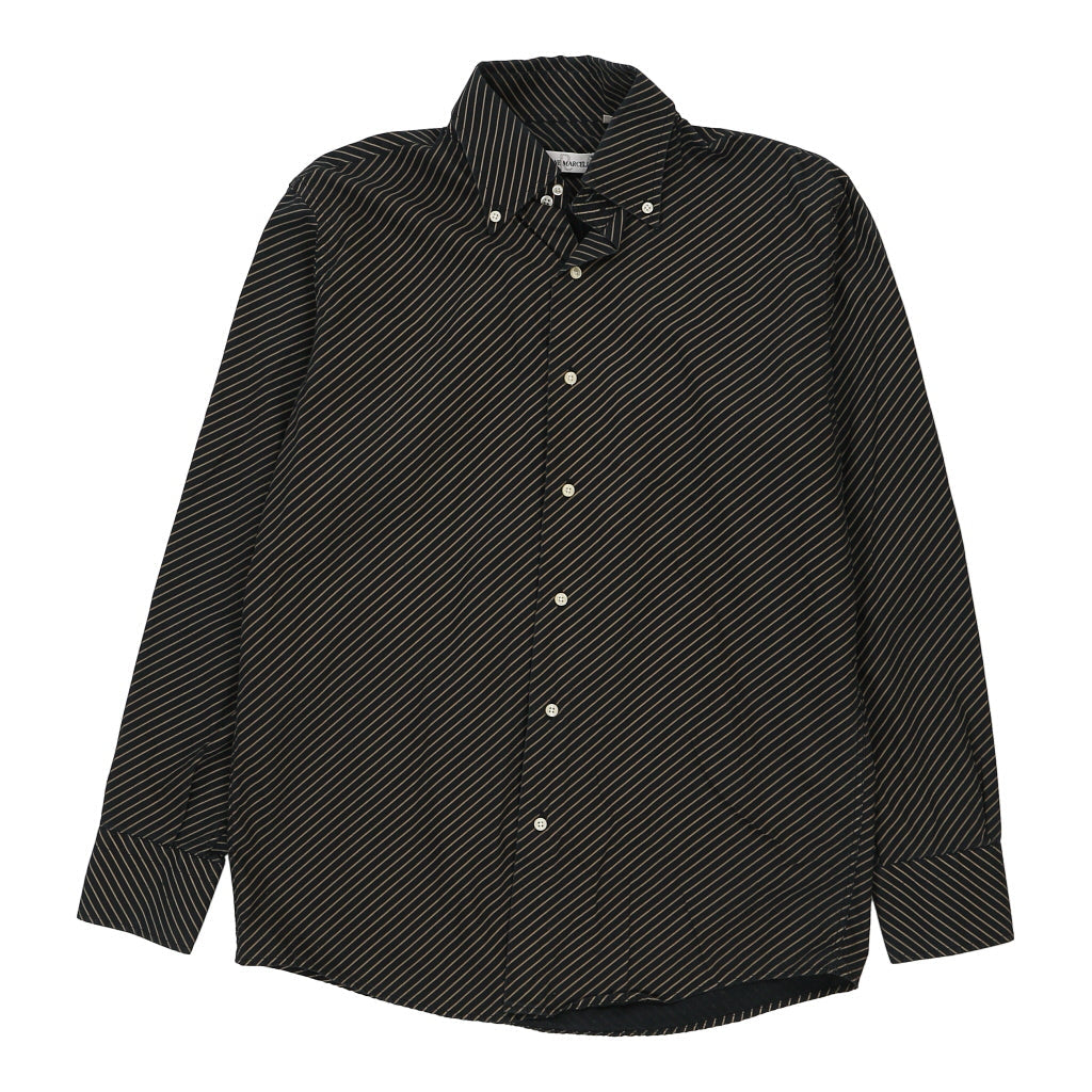 Simone Marcello Striped Shirt - Medium Black Cotton Refurbished - Thrifted (note: this is a term often used to describe second- refurbished available on Cerqular
