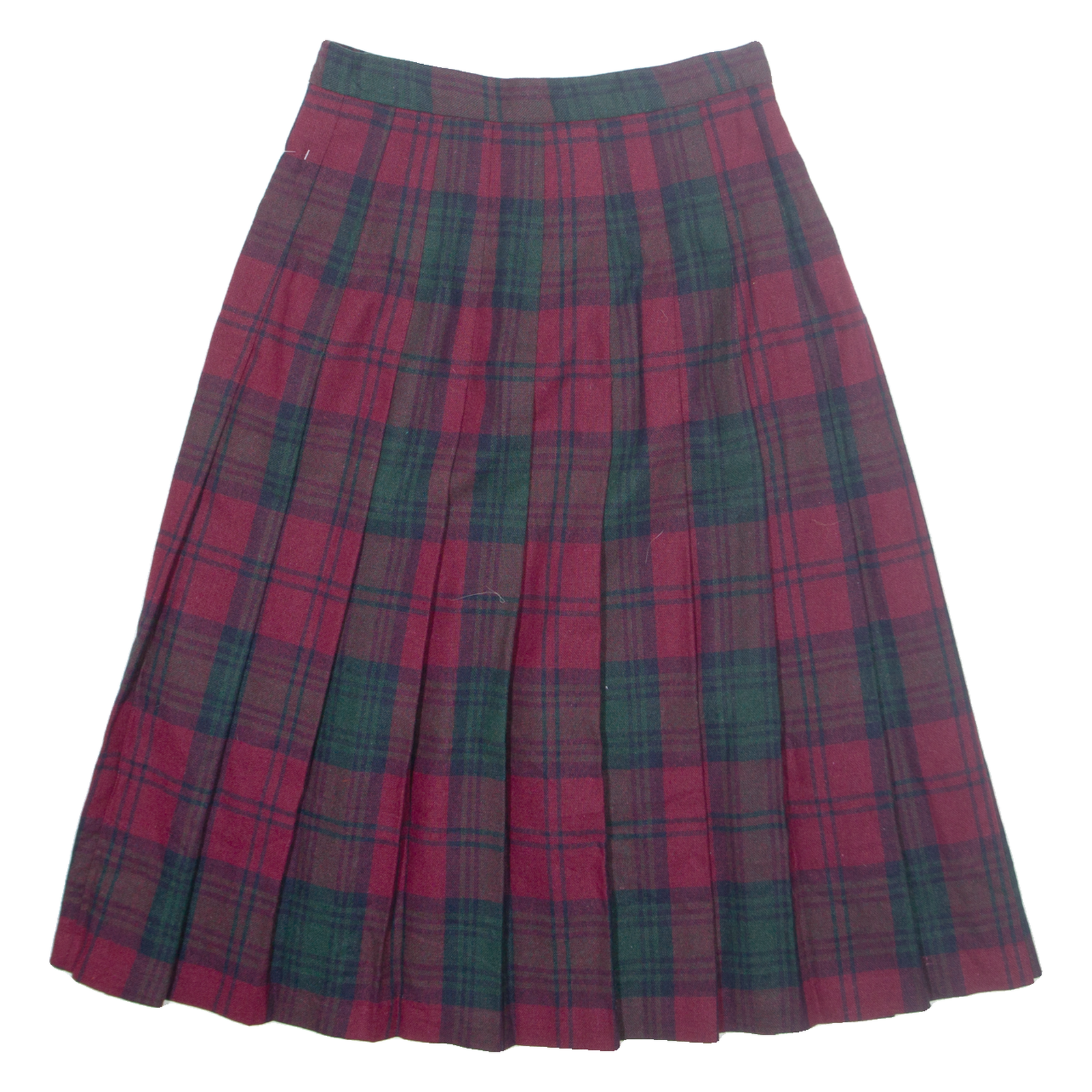 HUNTER Womens Pleated Skirt Red Midi Wool Plaid UK 12 Refurbished - N/A refurbished available on Cerqular
