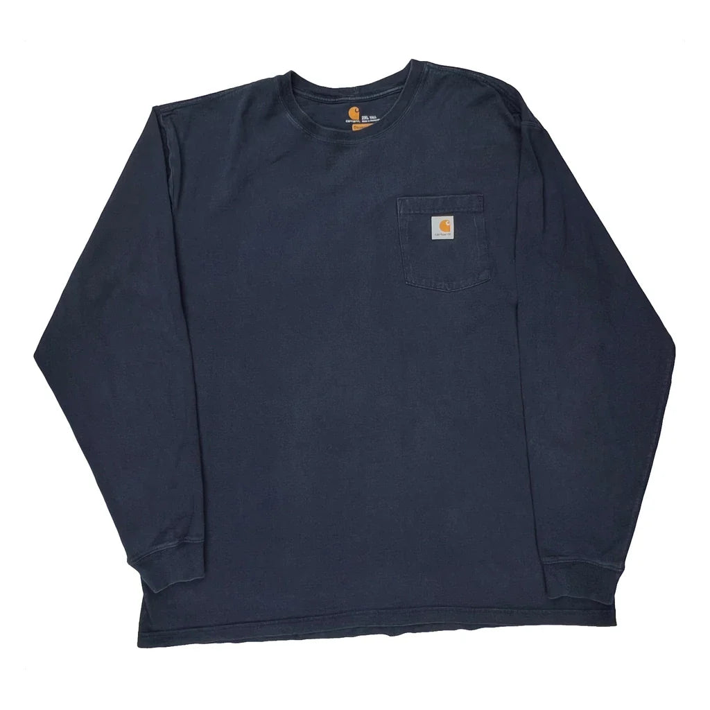 Buy Carhartt Tall Long Sleeve T-Shirt - 2XL Navy Cotton Refurbished - $60.29 Carhartt Tall Long Sleeve T-Shirt - 2XL Navy Cotton Refurbished - Thrifted (note: this is a term often used to describe second- refurbished available on Cerqular