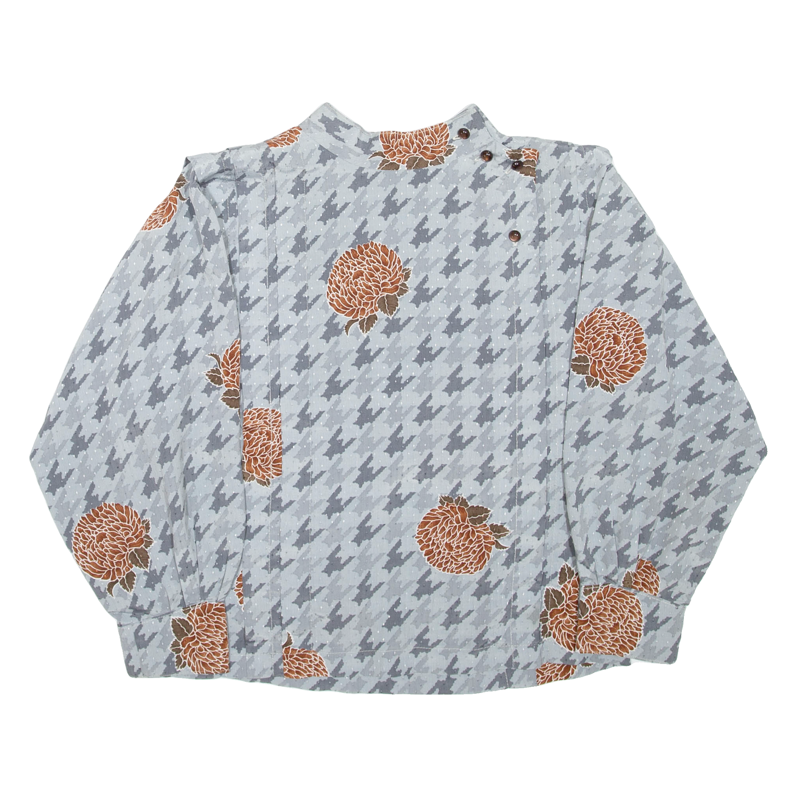 Buy Womens Printed Blouse Grey Button Neck Long Sleeve Floral L Refurbished - $16.89 Womens Printed Blouse Grey Button Neck Long Sleeve Floral L Refurbished - N/A refurbished available on Cerqular