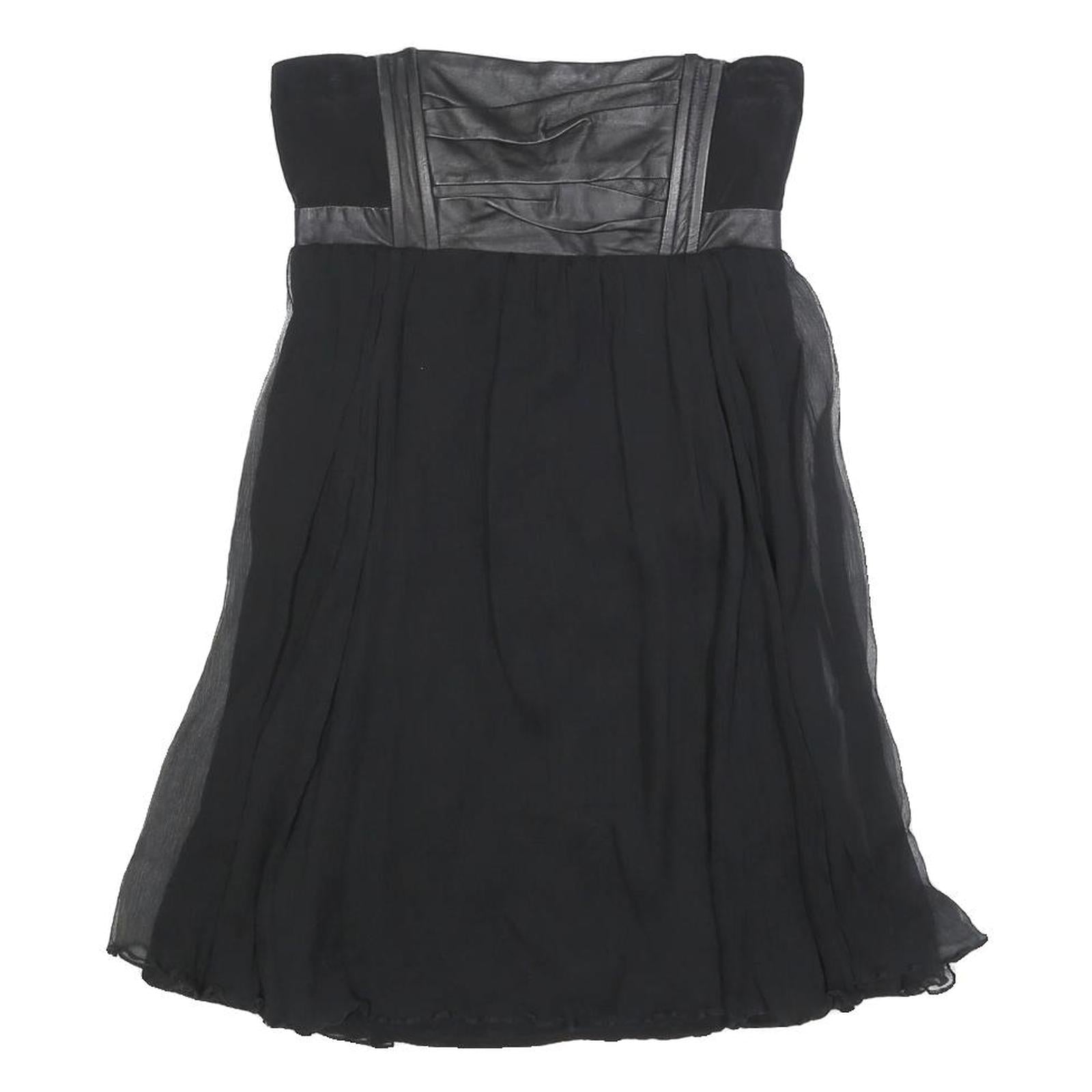 MAJE Womens Black Strapless Silk Dress Mini Evening Cocktail Elegant S Refurbished - N/A refurbished available on Cerqular