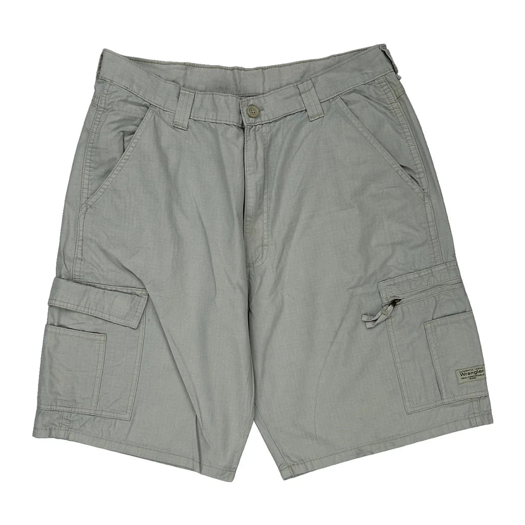 Wrangler Cargo Shorts - 34W 10L Grey Cotton Refurbished - Thrifted (note: this is a term often used to describe second- refurbished available on Cerqular