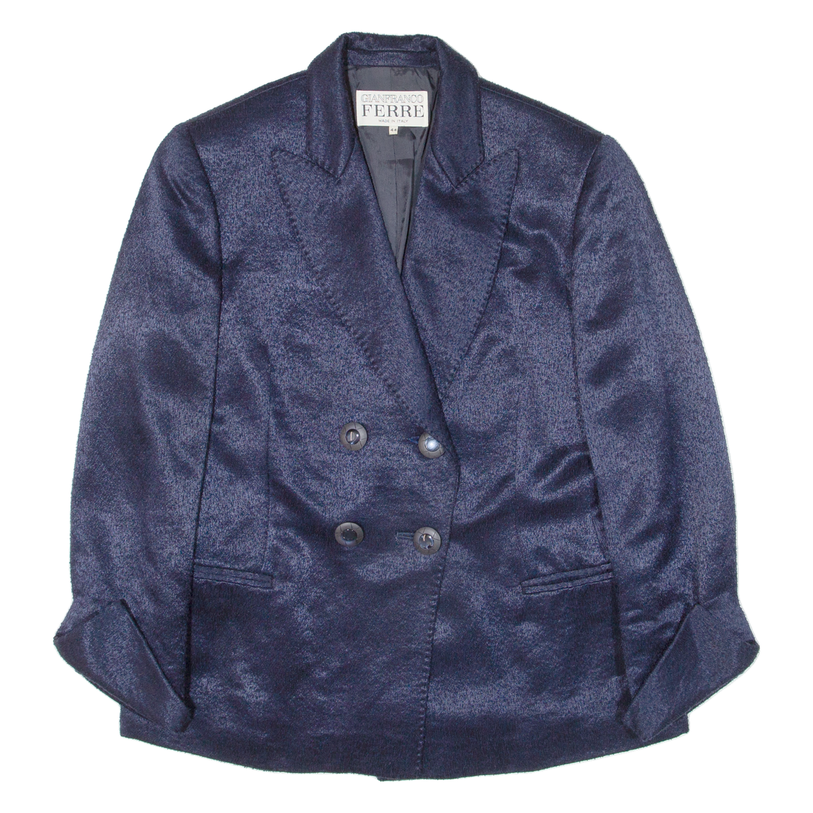 GIANFRANCO FERRE Womens Blazer Jacket Blue Knit Wool M Refurbished - N/A refurbished available on Cerqular