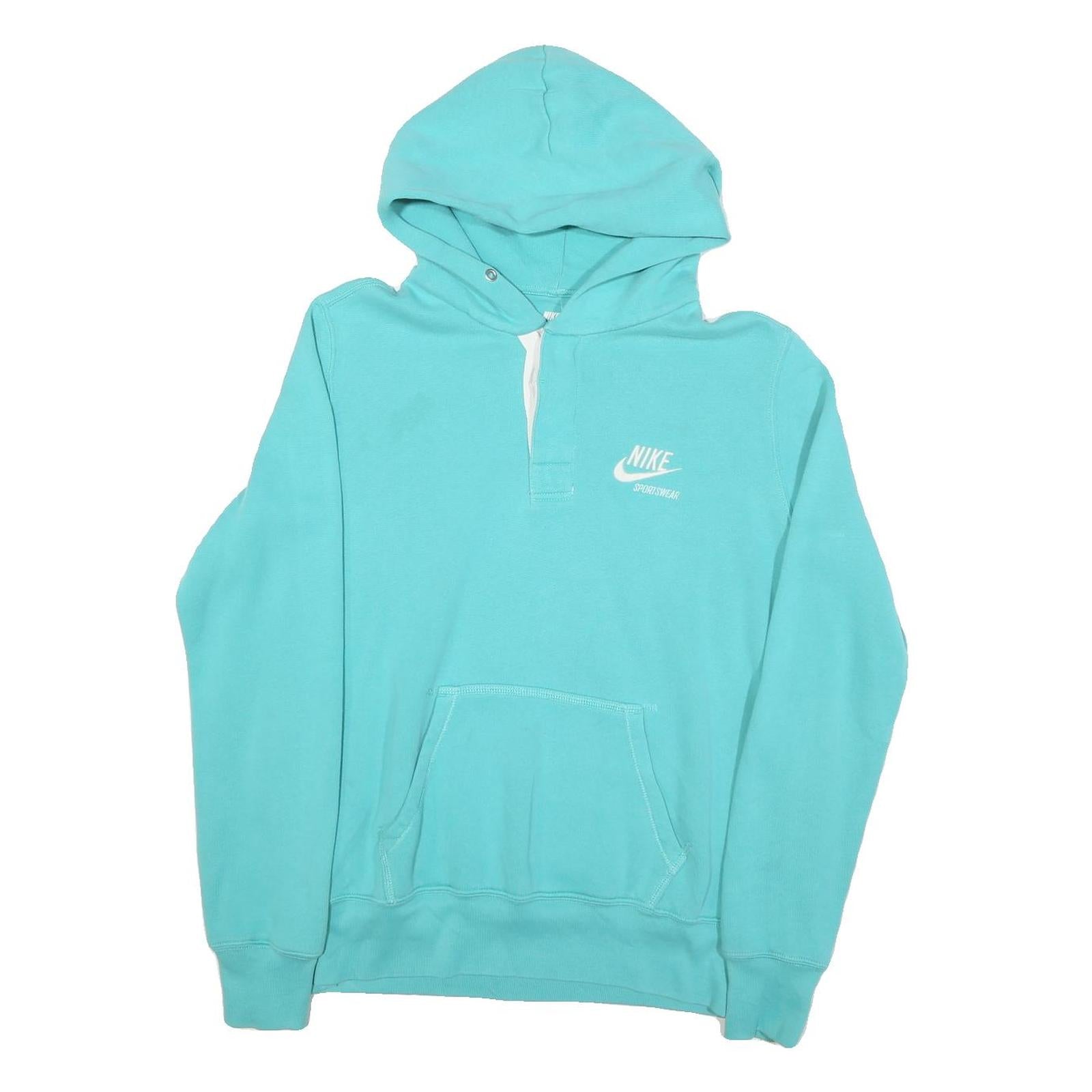 NIKE Womens Turquoise Hoodie XL Cotton Blend Pullover Sportswear Logo Refurbished - N/A refurbished available on Cerqular