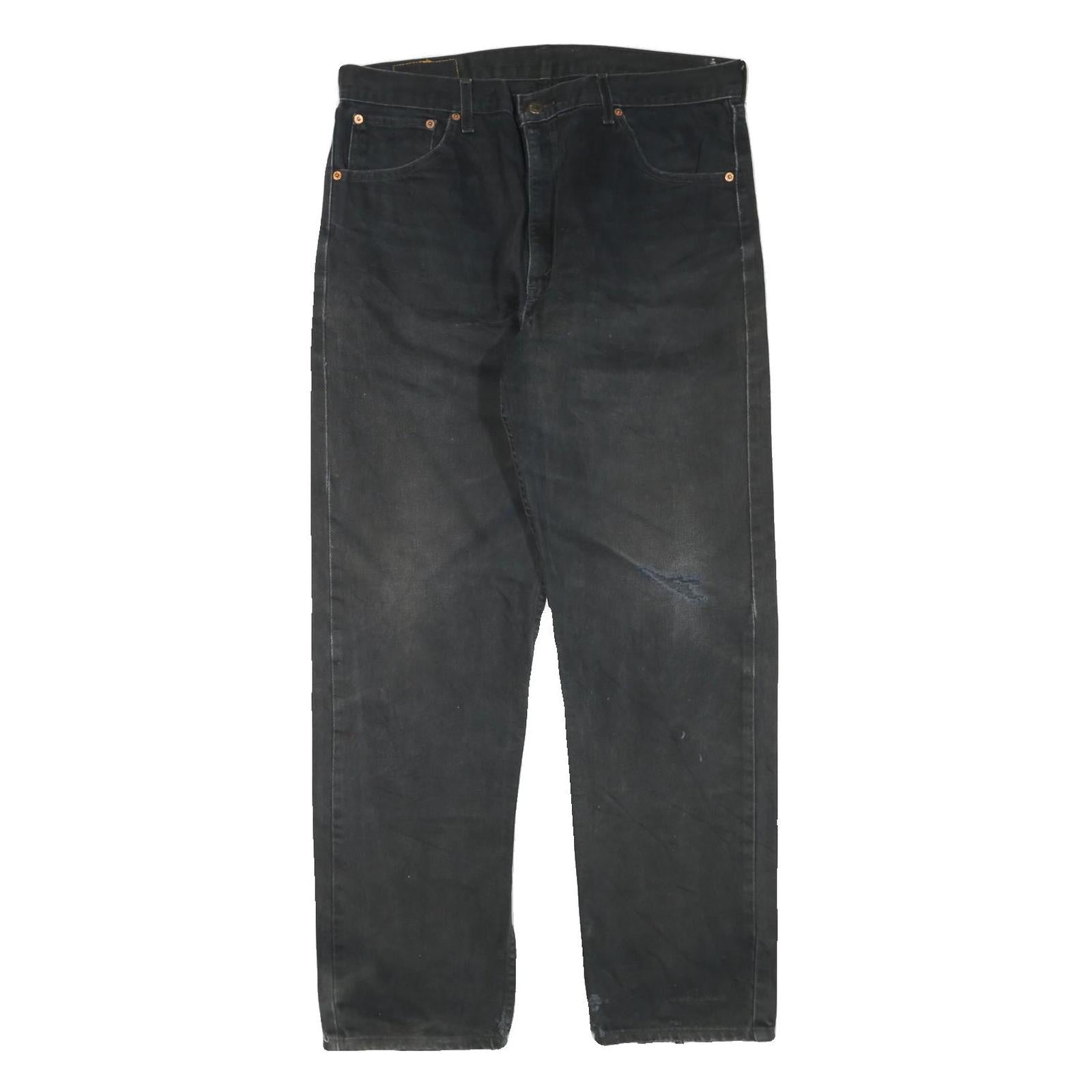 LEVI'S 521 02 Mens Jeans Black Regular Straight Denim Medium W38 L32 Zip Refurbished - N/A refurbished available on Cerqular