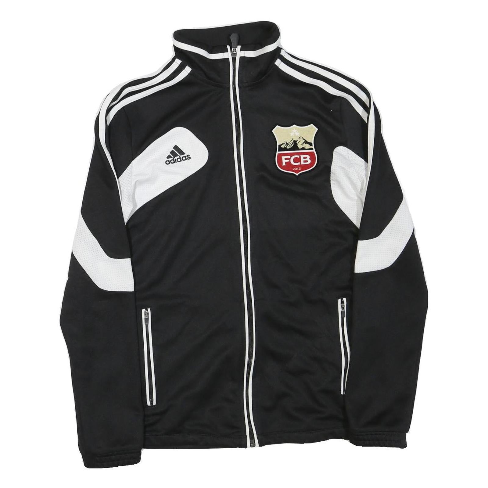 Buy ADIDAS Mens Black & White FCB Football Jacket M Polyester Blend Zip Sportswear Refurbished - $64.99 ADIDAS Mens Black & White FCB Football Jacket M Polyester Blend Zip Sportswear Refurbished - N/A refurbished available on Cerqular