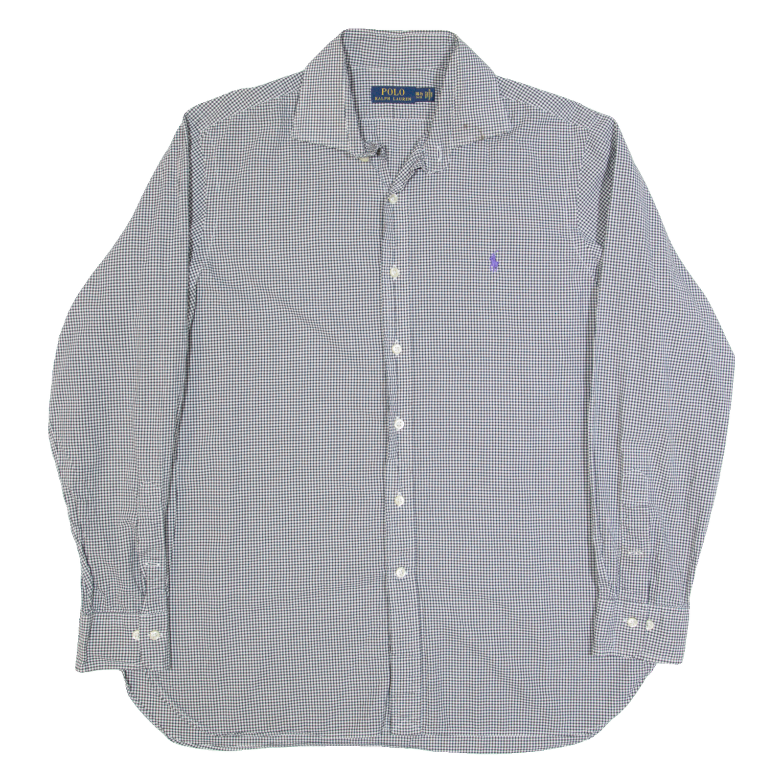 POLO RALPH LAUREN Mens Shirt Black Gingham Long Sleeve L Refurbished - N/A refurbished available on Cerqular