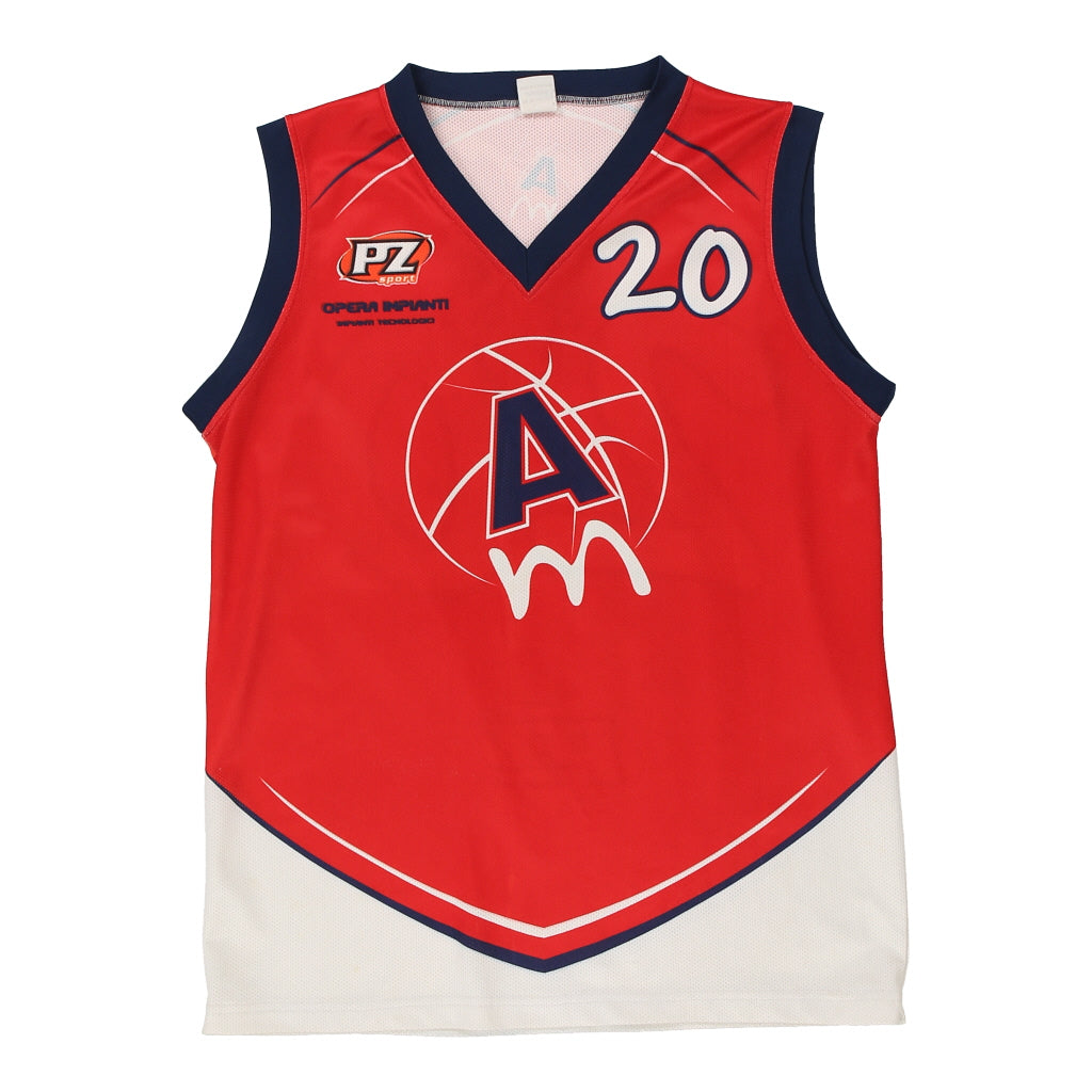 Pz Sport Jersey - Large Red Polyester Refurbished - Thrifted (note: this is a term often used to describe second- refurbished available on Cerqular