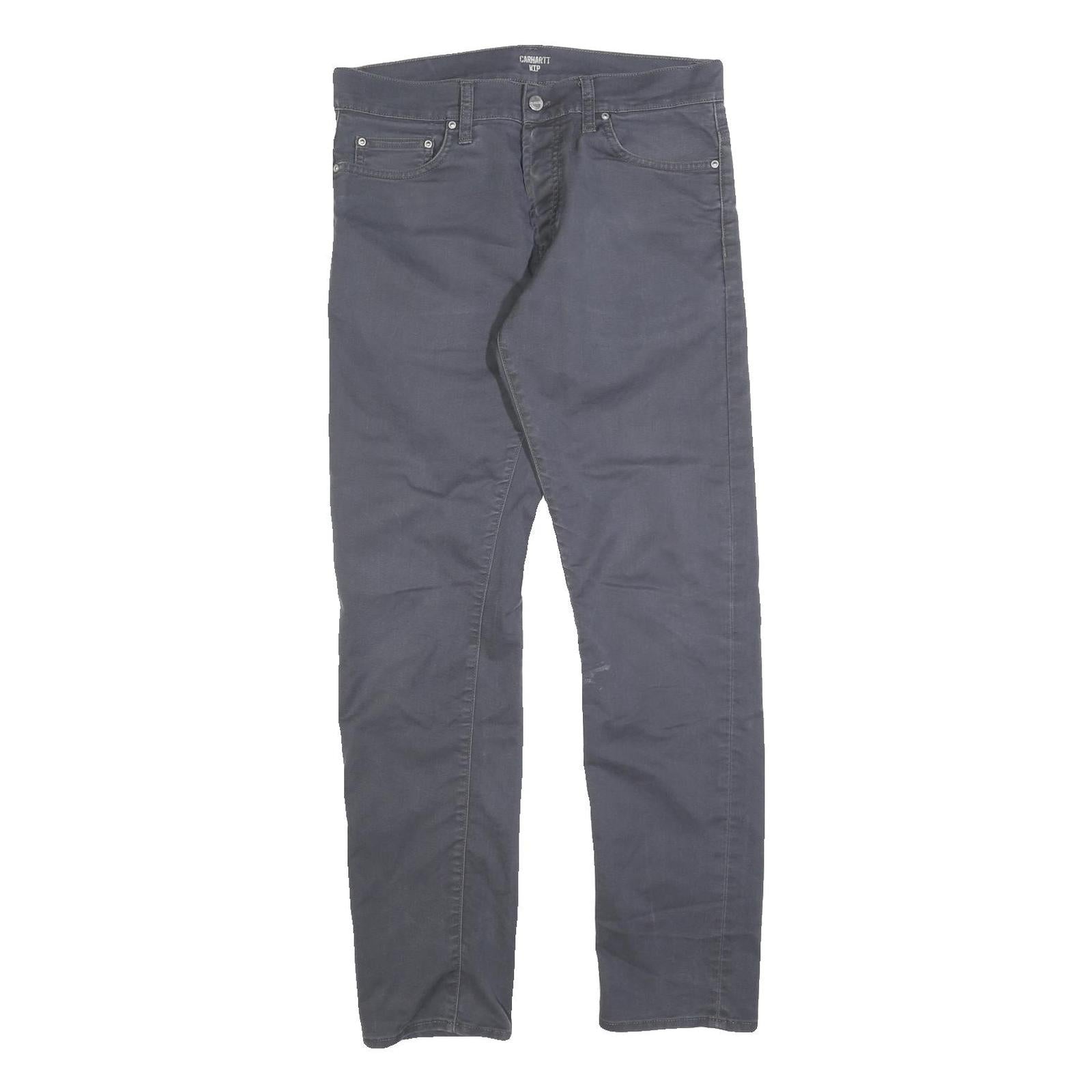 CARHARTT Mens Cotton Blend Slim Blue Trousers Zip W31 L32 Casual Workwear Refurbished - N/A refurbished available on Cerqular