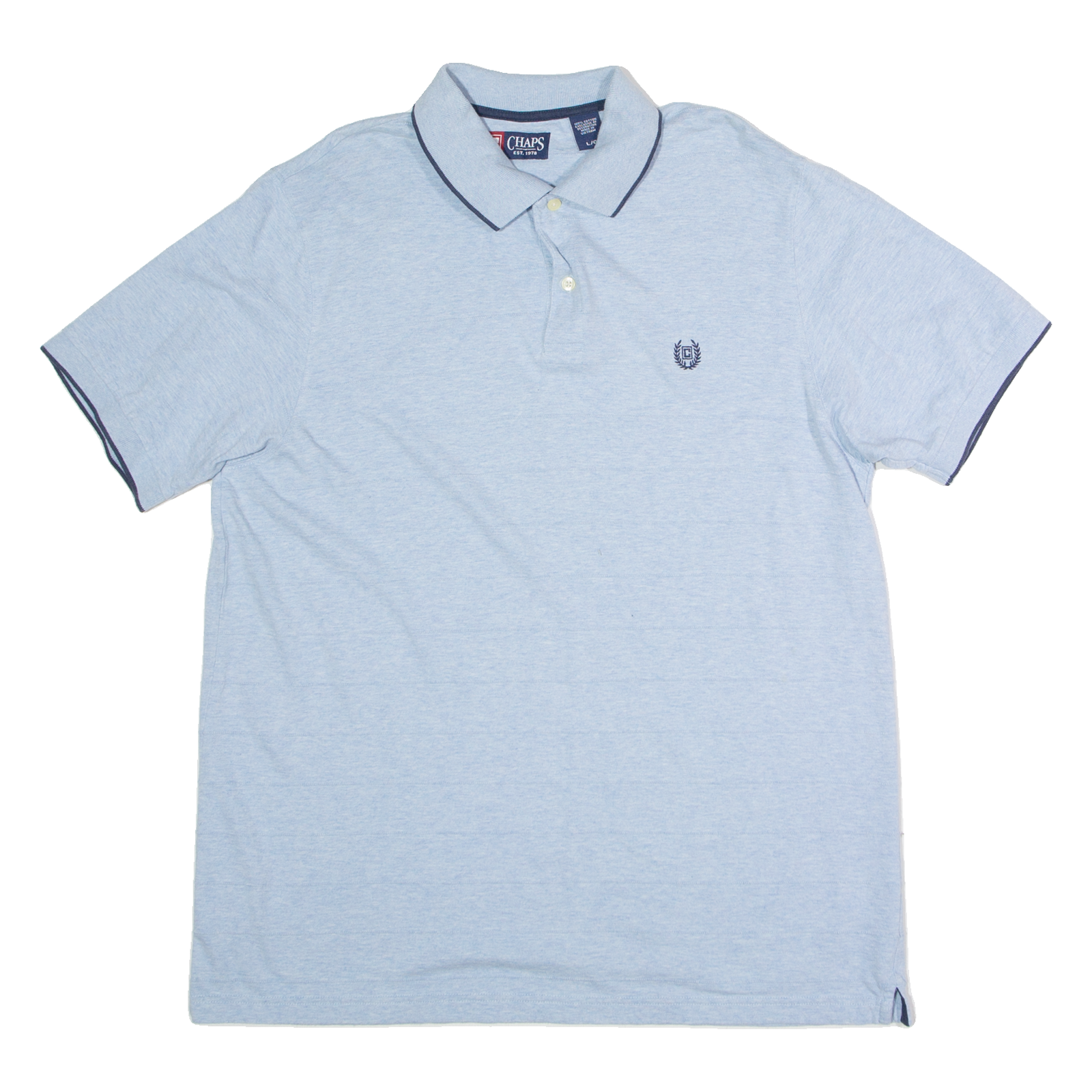 CHAPS Mens Polo Shirt Blue Striped L Refurbished - N/A refurbished available on Cerqular
