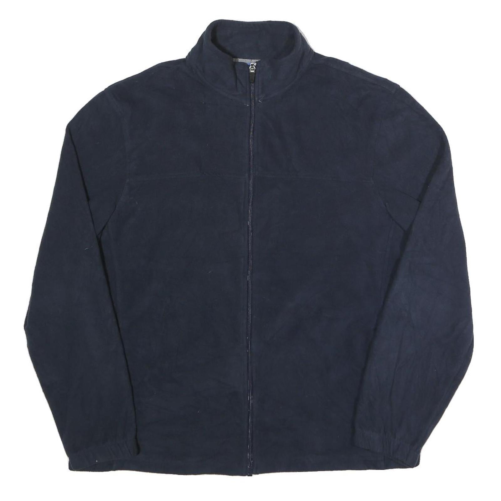 STARTER Mens Navy Blue Zip Up Jacket L Polyester Casual Plain Refurbished - N/A refurbished available on Cerqular
