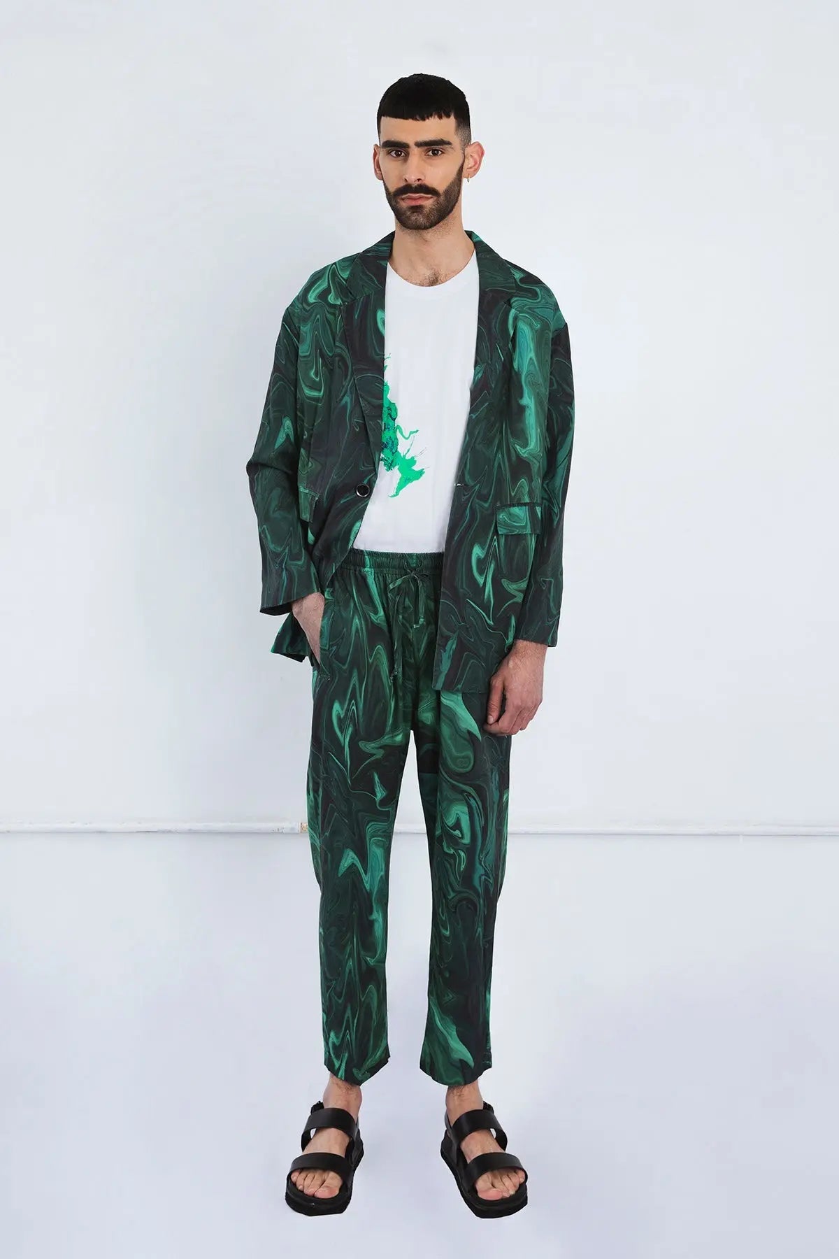 Gender Neutral Jacket in Green Swirl Pre Order | Size: L Refurbished - N/A (Note: There is no well-known brand by this name refurbished available on Cerqular