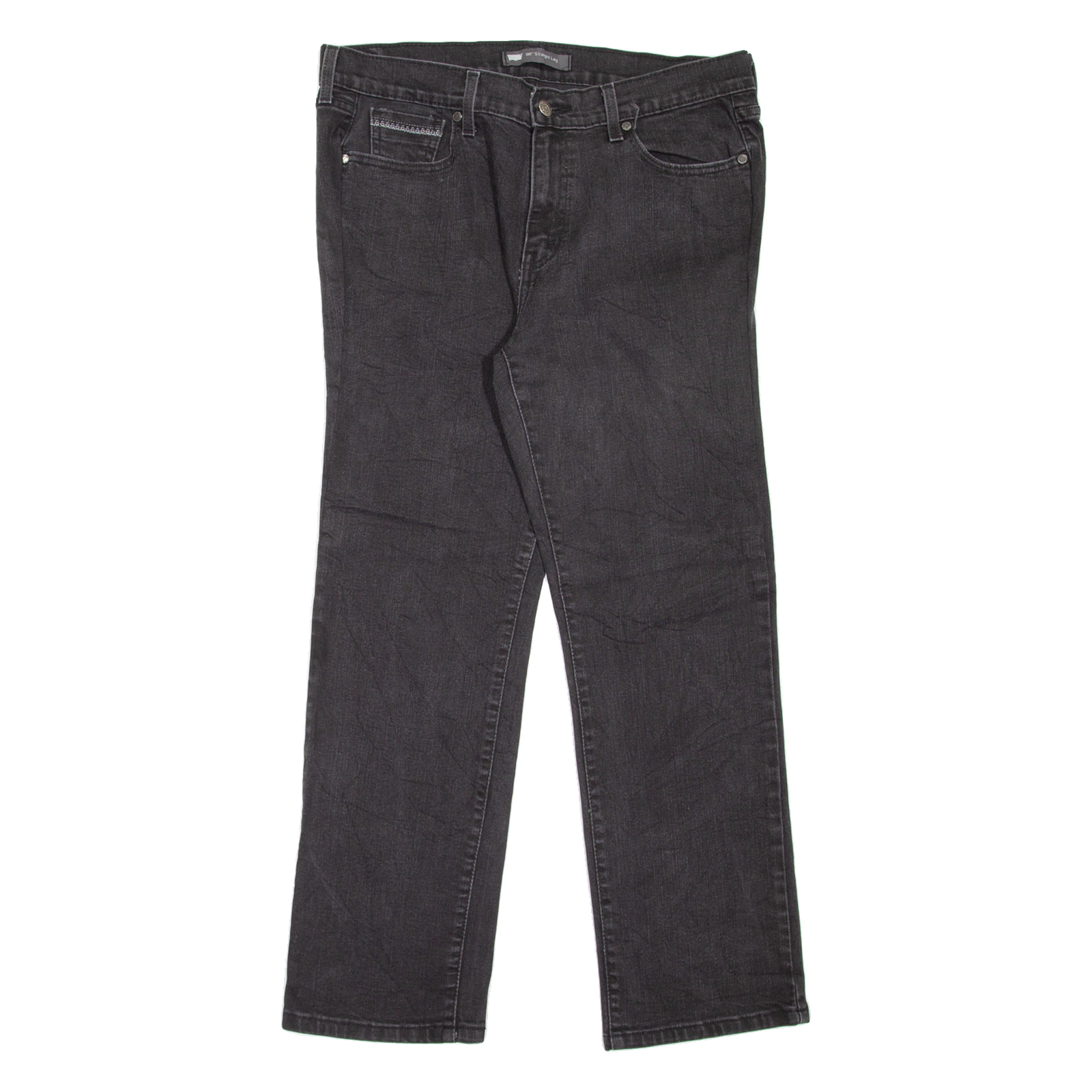 LEVI'S 505 Womens Jeans Black Regular Straight W34 L29 Refurbished - N/A refurbished available on Cerqular