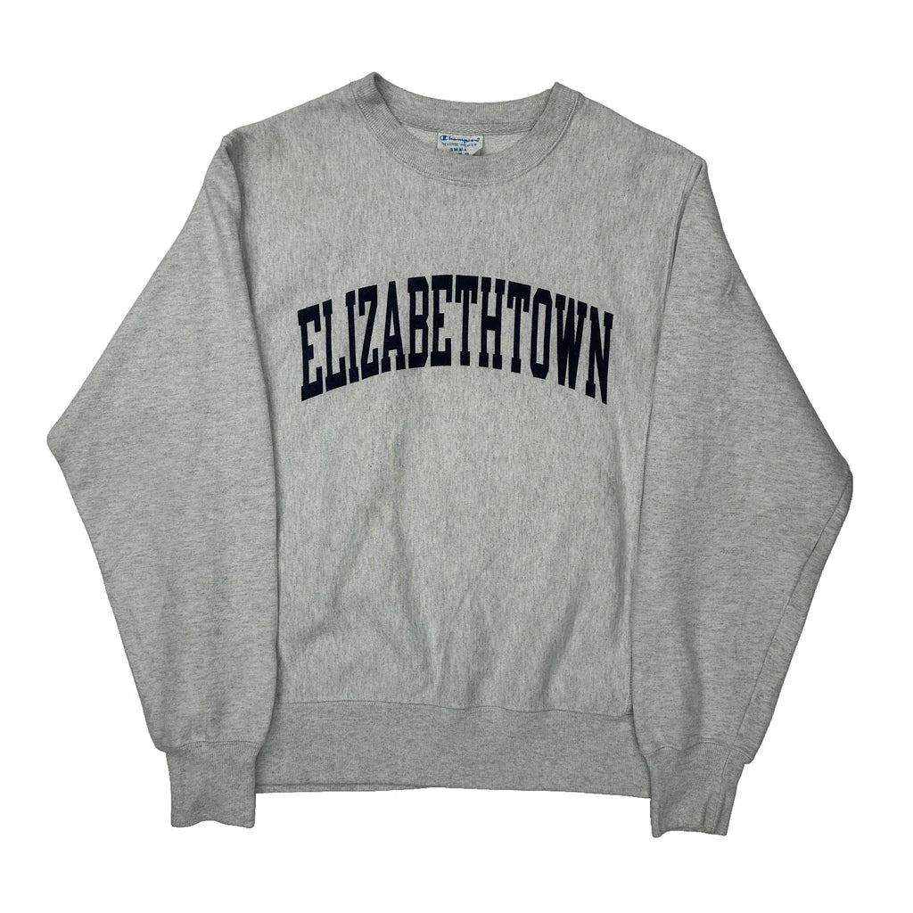 Reverse Weave Champion College Sweatshirt - Small Grey Cotton Refurbished - Thrifted (note: this is a term often used to describe second- refurbished available on Cerqular