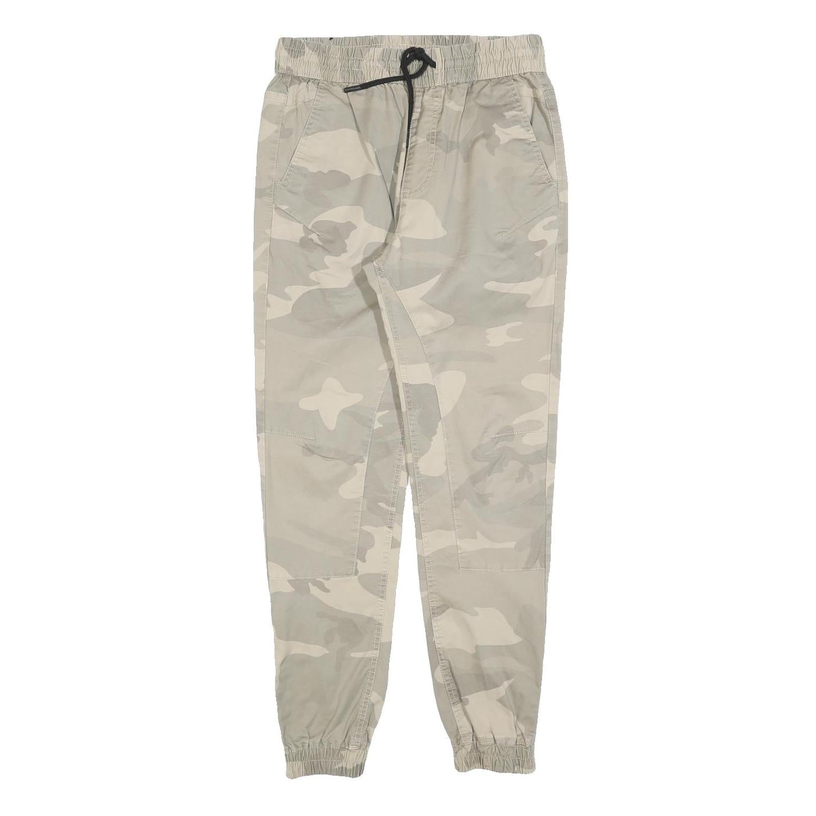 JACK & JONES Mens Cotton Blend Beige Camo Slim Tapered Trousers W28 L28 Refurbished - N/A refurbished available on Cerqular