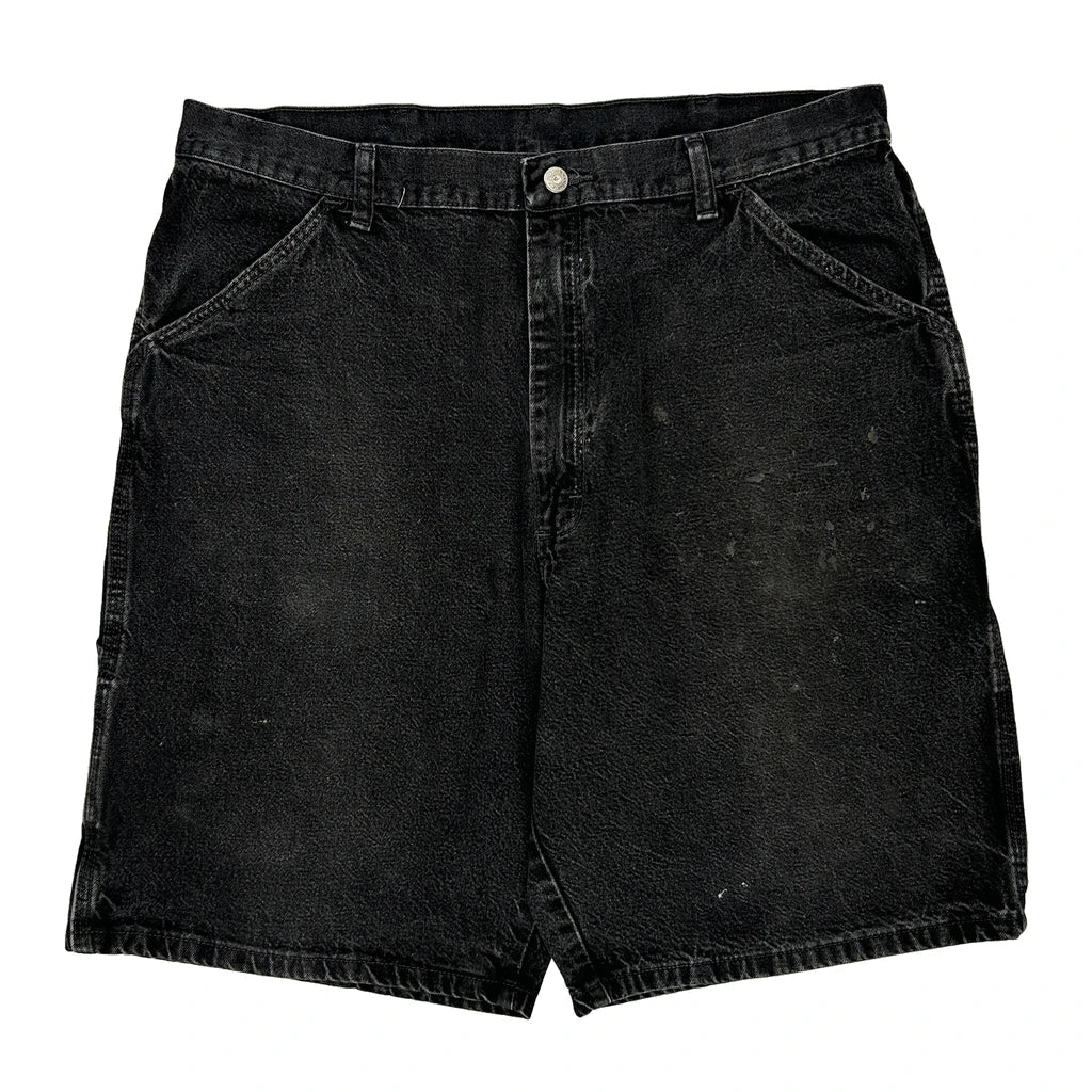 Wrangler Denim Shorts - 36W 9L Black Cotton Refurbished - Thrifted (note: this is a term often used to describe second- refurbished available on Cerqular