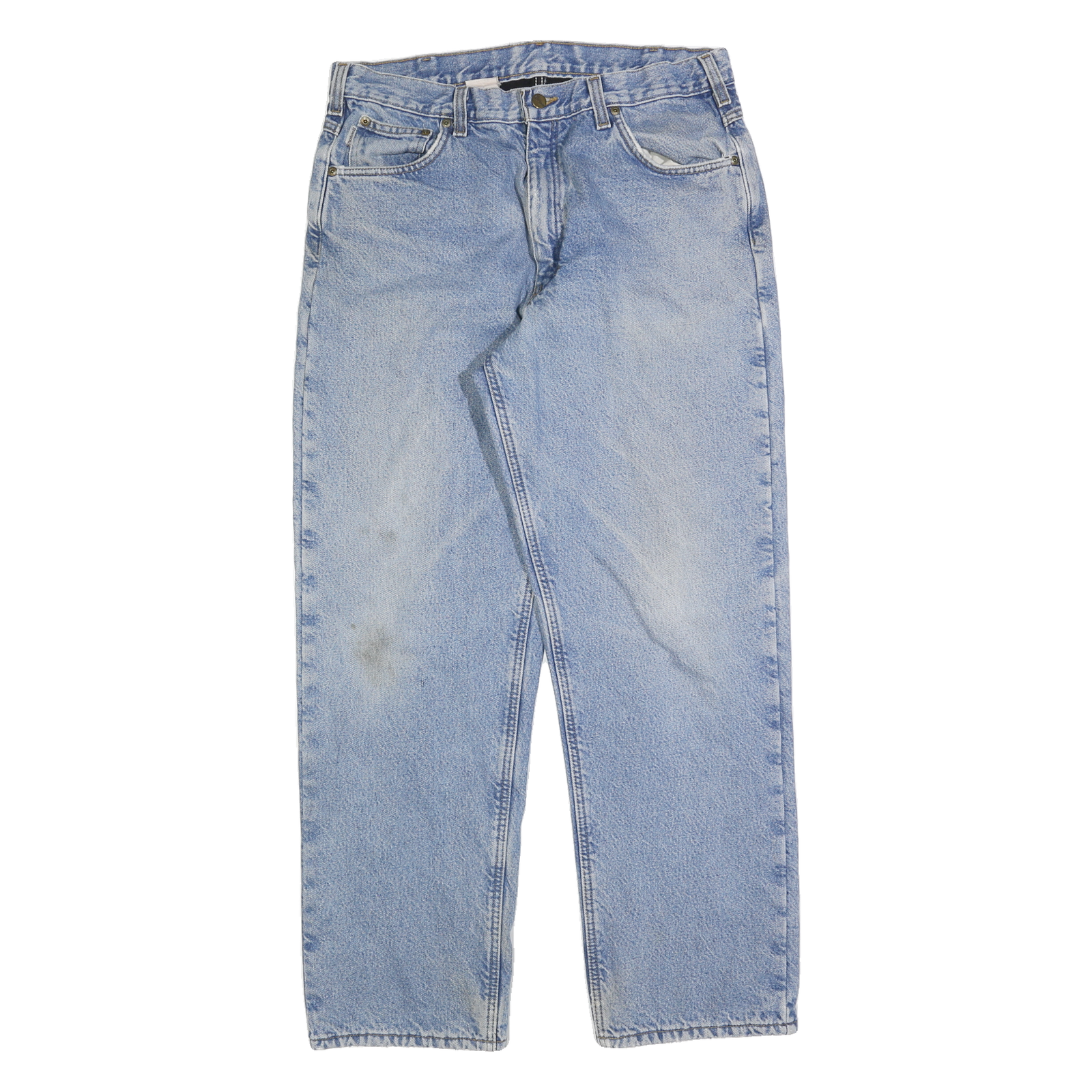 CARHARTT Mens Regular Fit Straight Light Blue Denim Jeans W33 L32 Zip Cotton Refurbished - N/A refurbished available on Cerqular