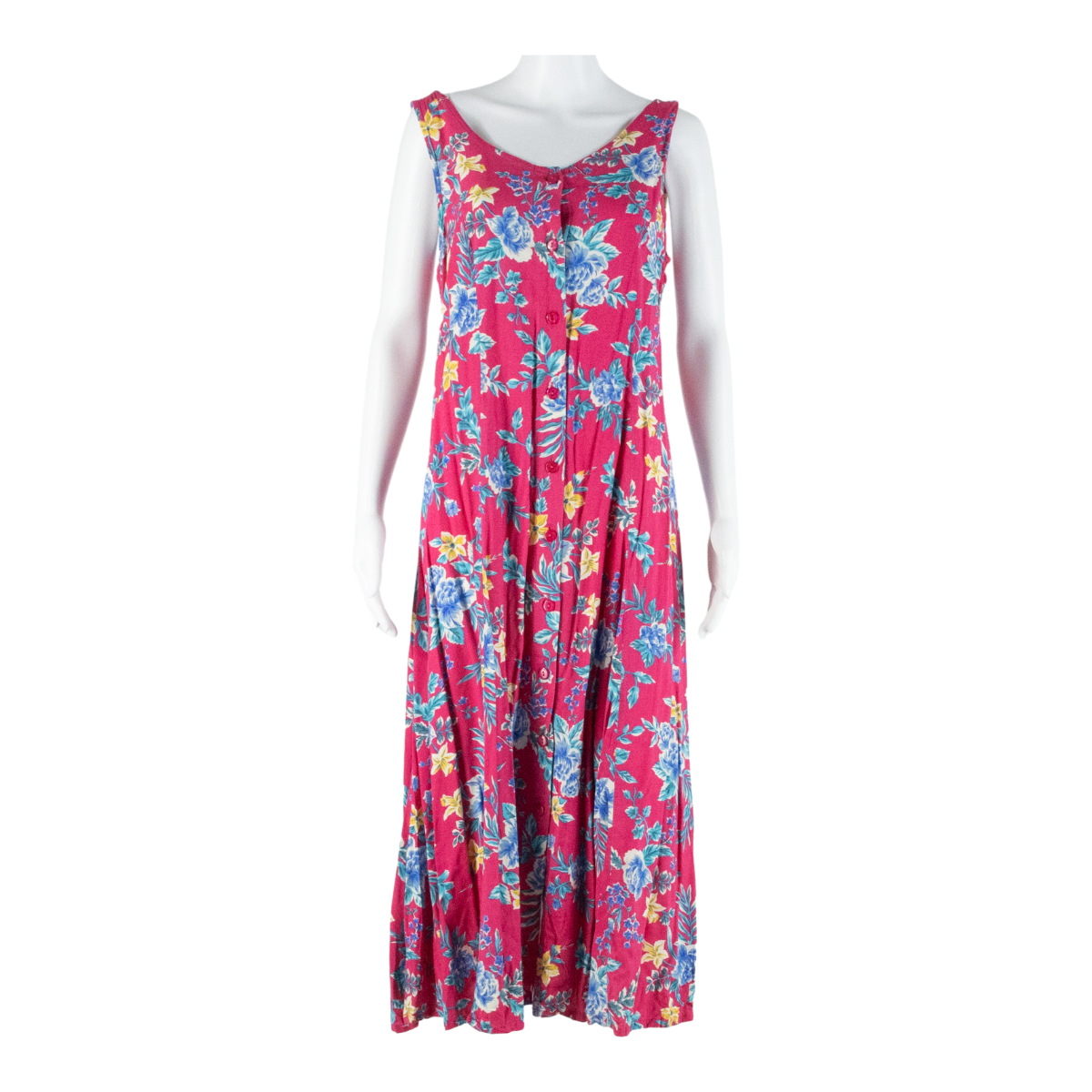 TOUJOURS Womens Tea Dress Pink Floral Sleeveless Midi S Refurbished - N/A refurbished available on Cerqular