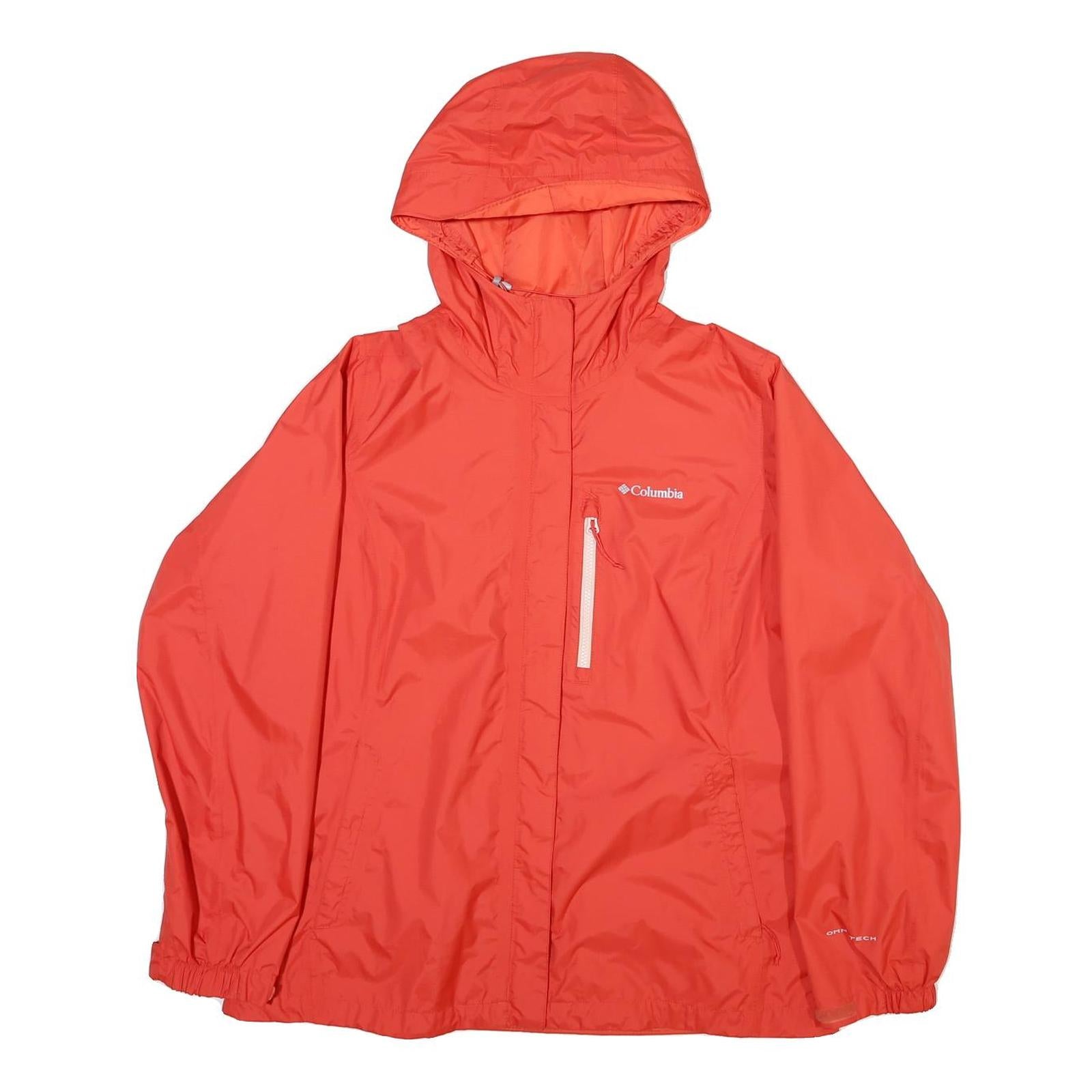 COLUMBIA Womens Red Outdoor Jacket XL Polyester Blend Plain Zip Hooded Refurbished - N/A refurbished available on Cerqular