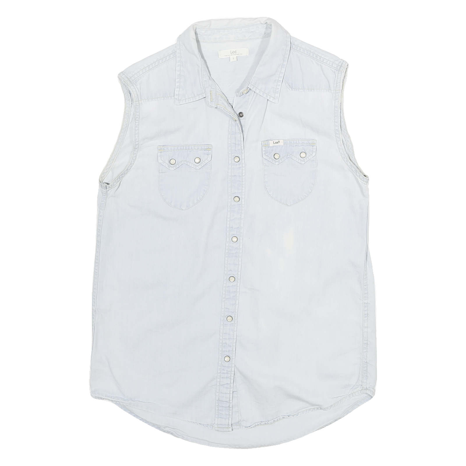 Buy LEE Womens Light Blue Sleeveless Shirt S Cotton Blend Casual Summer Top Refurbished - $18.19 LEE Womens Light Blue Sleeveless Shirt S Cotton Blend Casual Summer Top Refurbished - N/A refurbished available on Cerqular