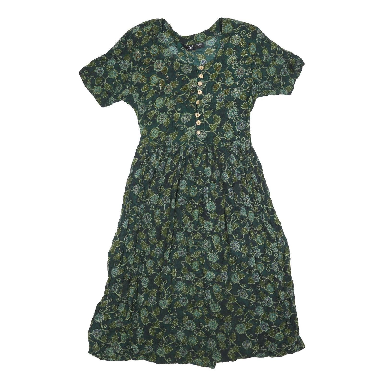 Buy JCC Womens Green Floral Cotton Blend Day Dress Short Sleeve S Summer Refurbished - $27.29 JCC Womens Green Floral Cotton Blend Day Dress Short Sleeve S Summer Refurbished - N/A refurbished available on Cerqular