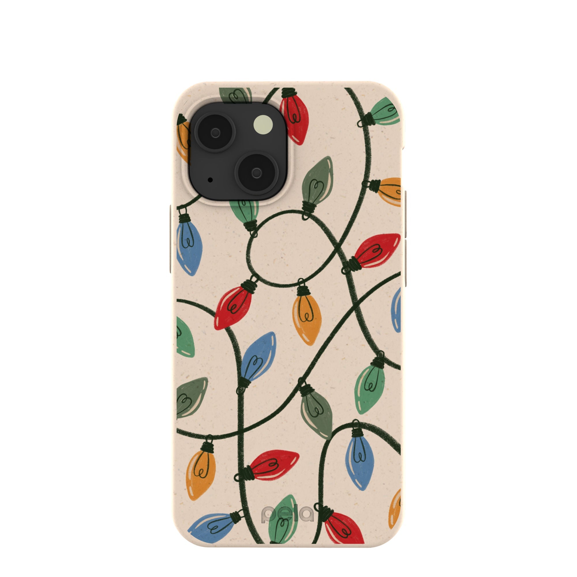 Seashell Holiday Lights iPhone 13 Mini Case Refurbished - Pela Case refurbished available on Cerqular