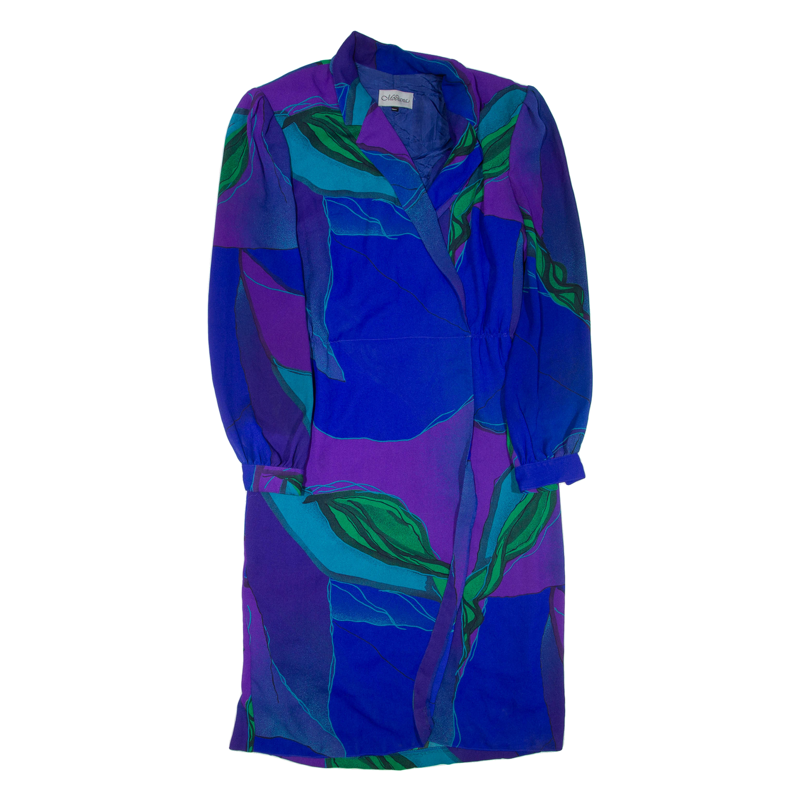 MODIANA Womens Day Dress Blue Long Sleeve Midi L Refurbished - N/A refurbished available on Cerqular