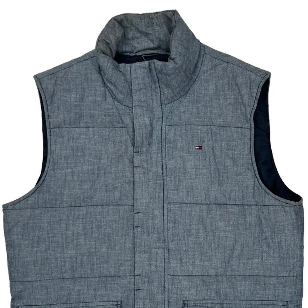 Tommy Hilfiger Gilet - Medium Blue Polyester Refurbished - Thrifted (note: this is a term often used to describe second- refurbished available on Cerqular