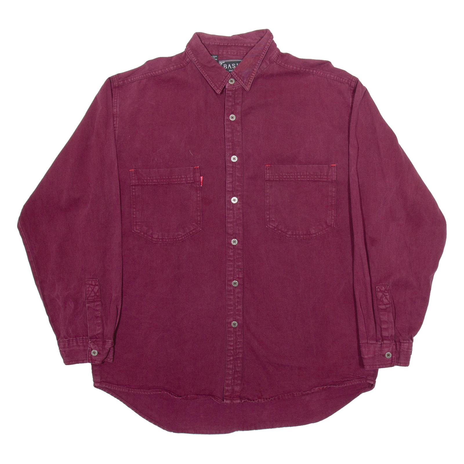 BASIC Mens Plain Shirt Red Long Sleeve L Refurbished - N/A refurbished available on Cerqular